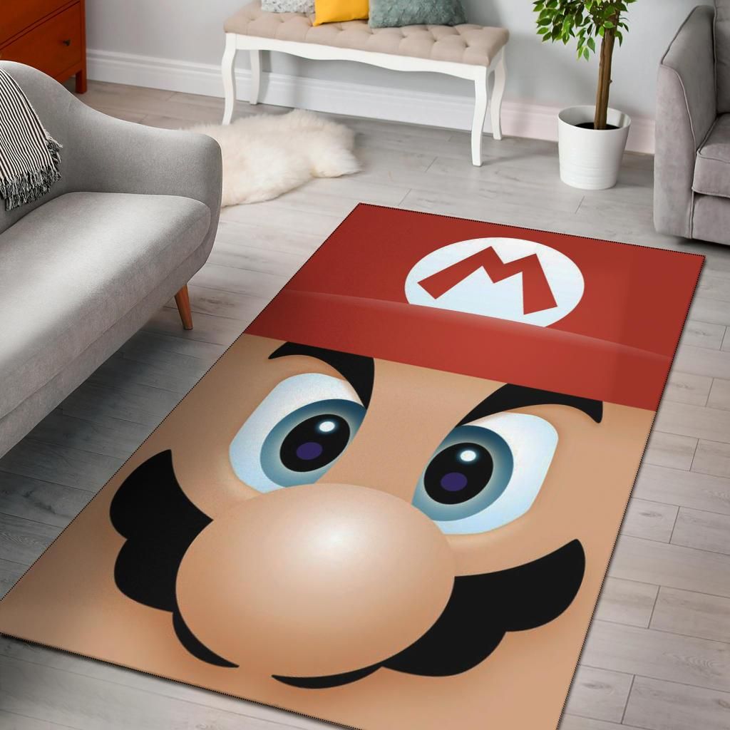 Mario Face Hd Area Rug Chrismas Gift - Indoor Outdoor Rugs