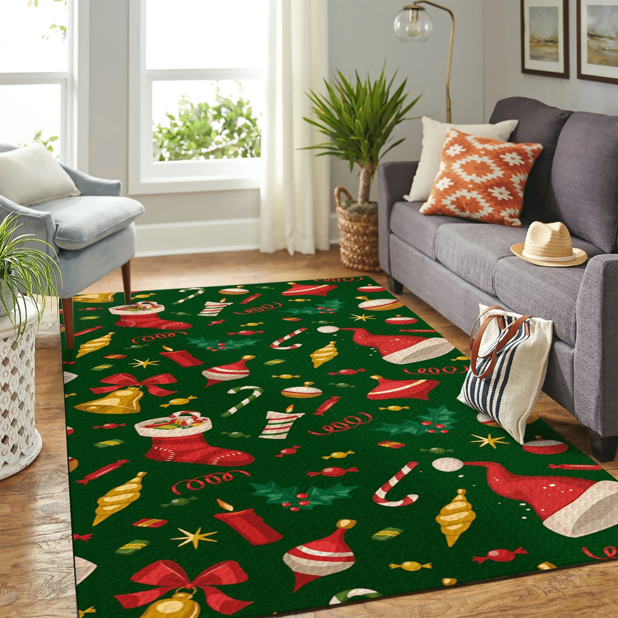 Christmas Carpet Floor Area Rug Chrismas Gift - Indoor Outdoor Rugs