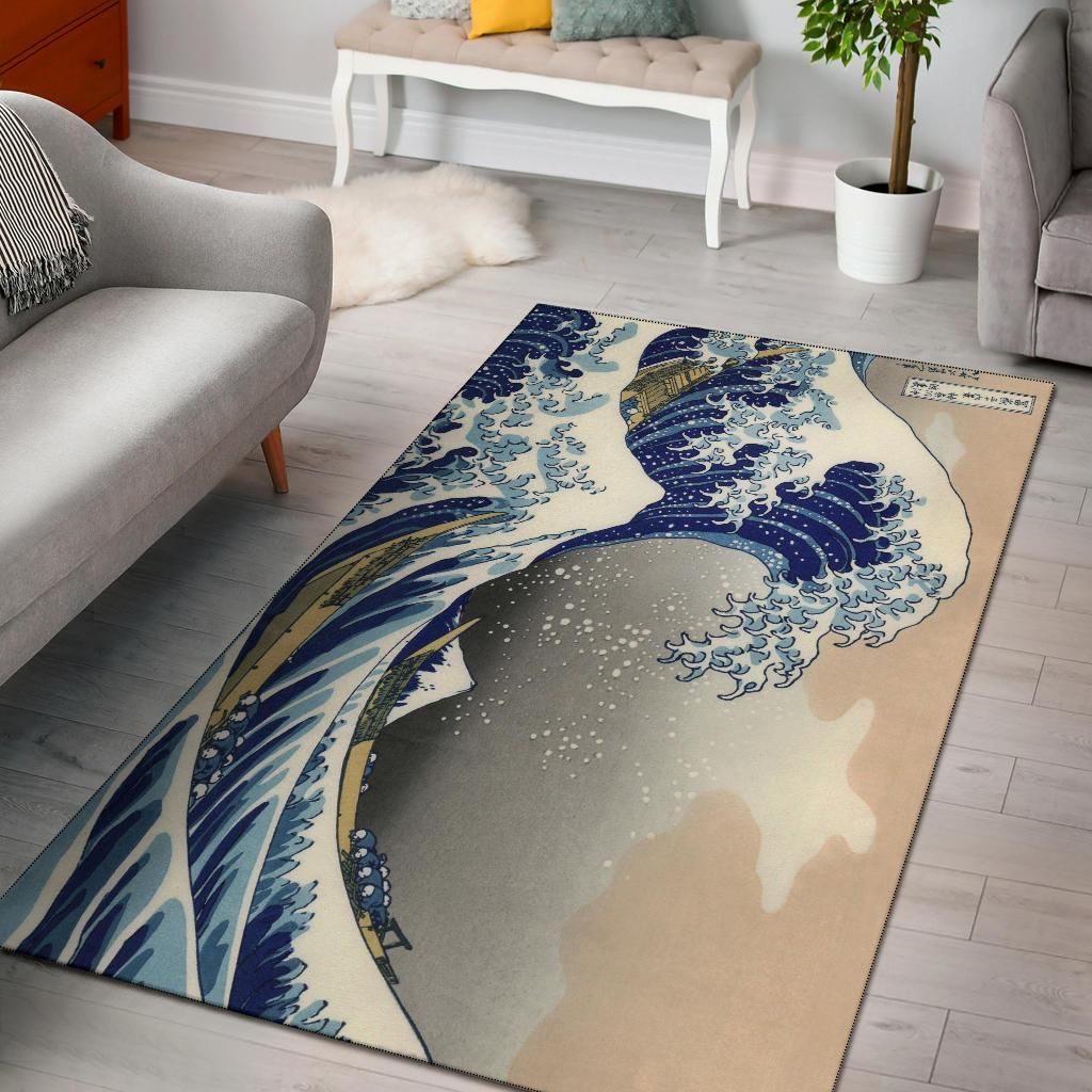 Great Wave Off Kanagawa Area Rug Chrismas Gift - Indoor Outdoor Rugs