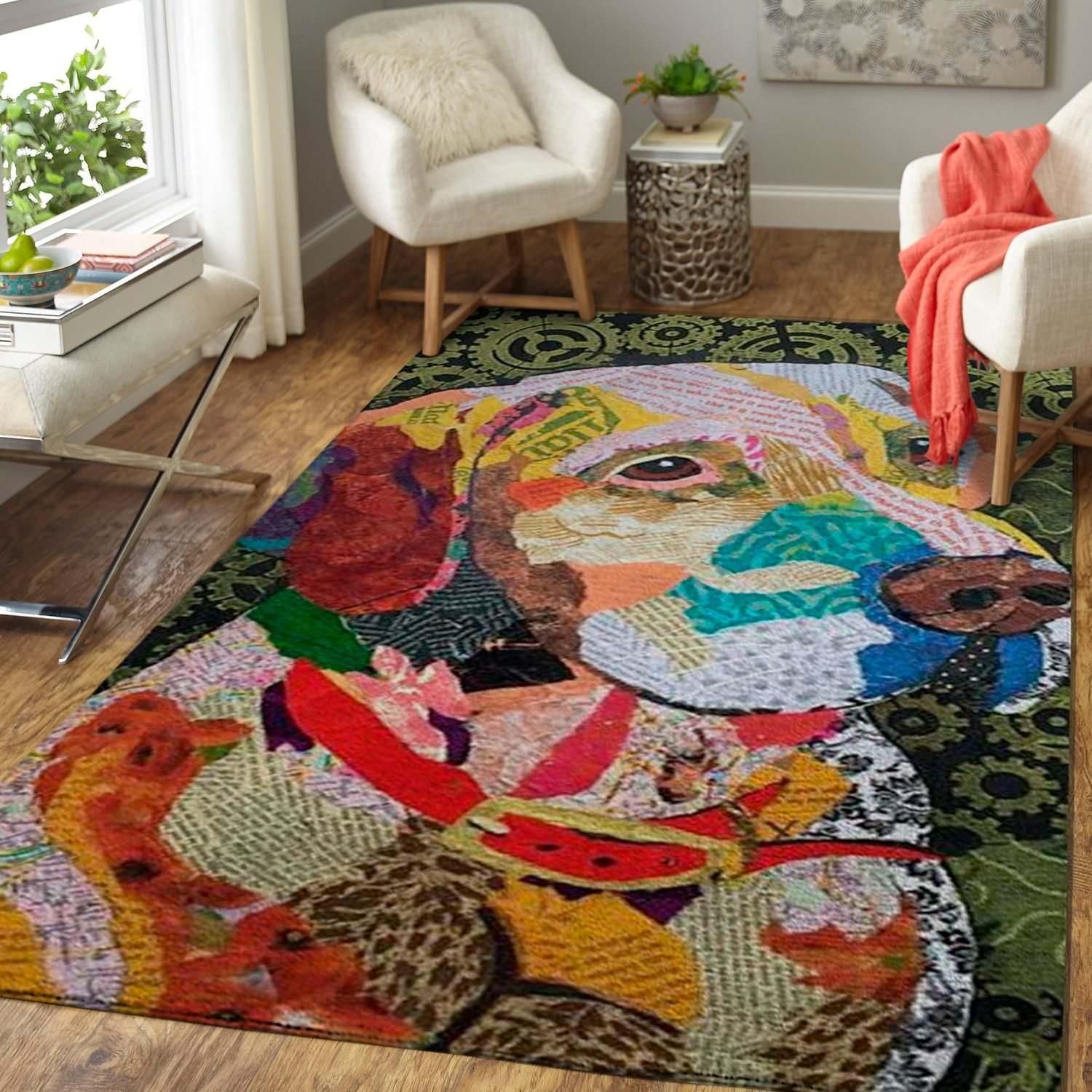 Colorful Dog Area Rug Chrismas Gift - Indoor Outdoor Rugs