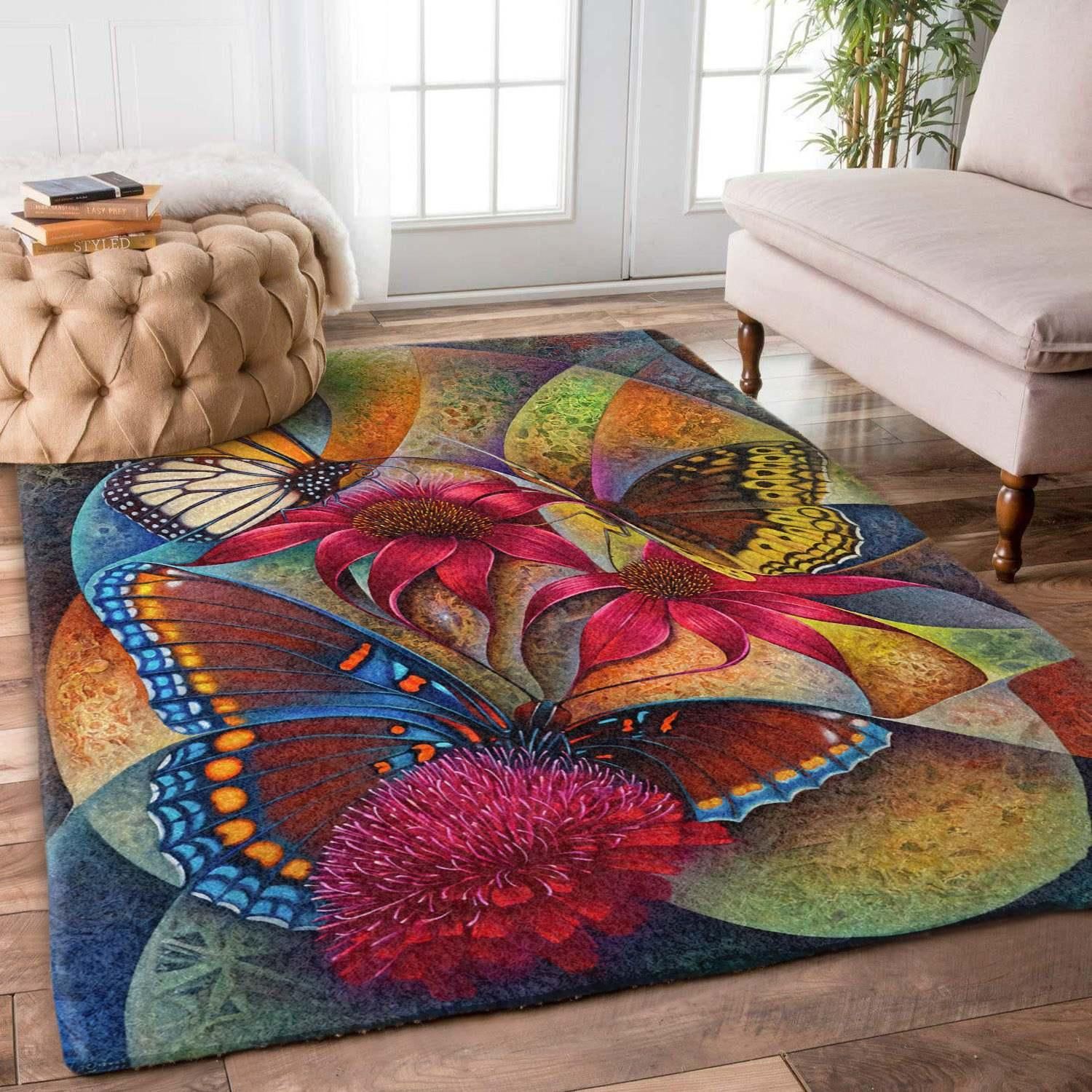 Butterfly Rug Chrismas Gift - Indoor Outdoor Rugs