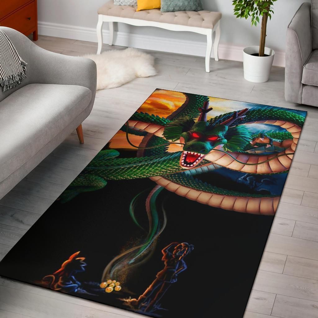 Goku Bulma Shenron Area Rug Chrismas Gift - Indoor Outdoor Rugs