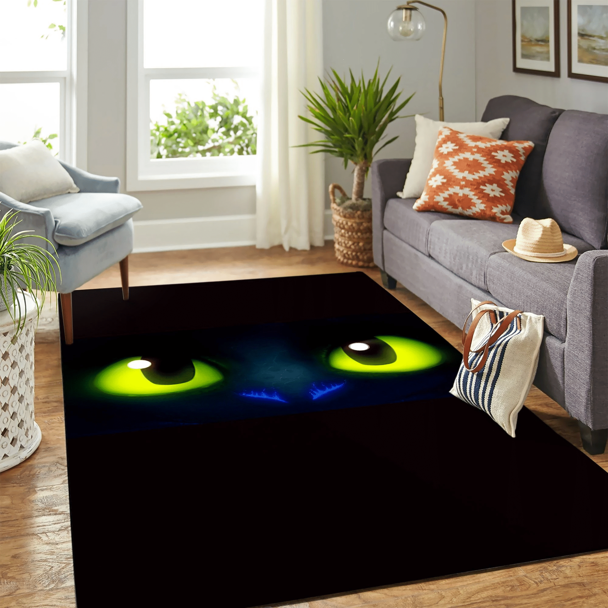 Cute Toothless Eyes Carpet Rug Chrismas Gift - Indoor Outdoor Rugs