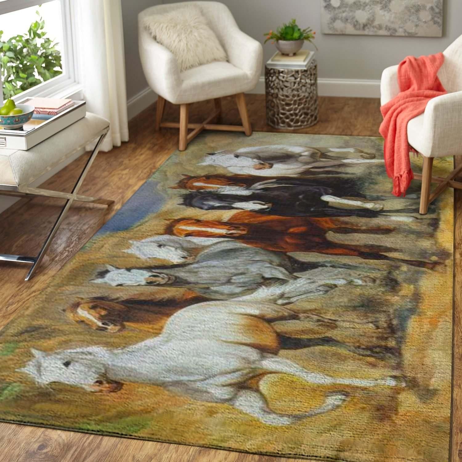 Horses Area Rug Chrismas Gift - Indoor Outdoor Rugs