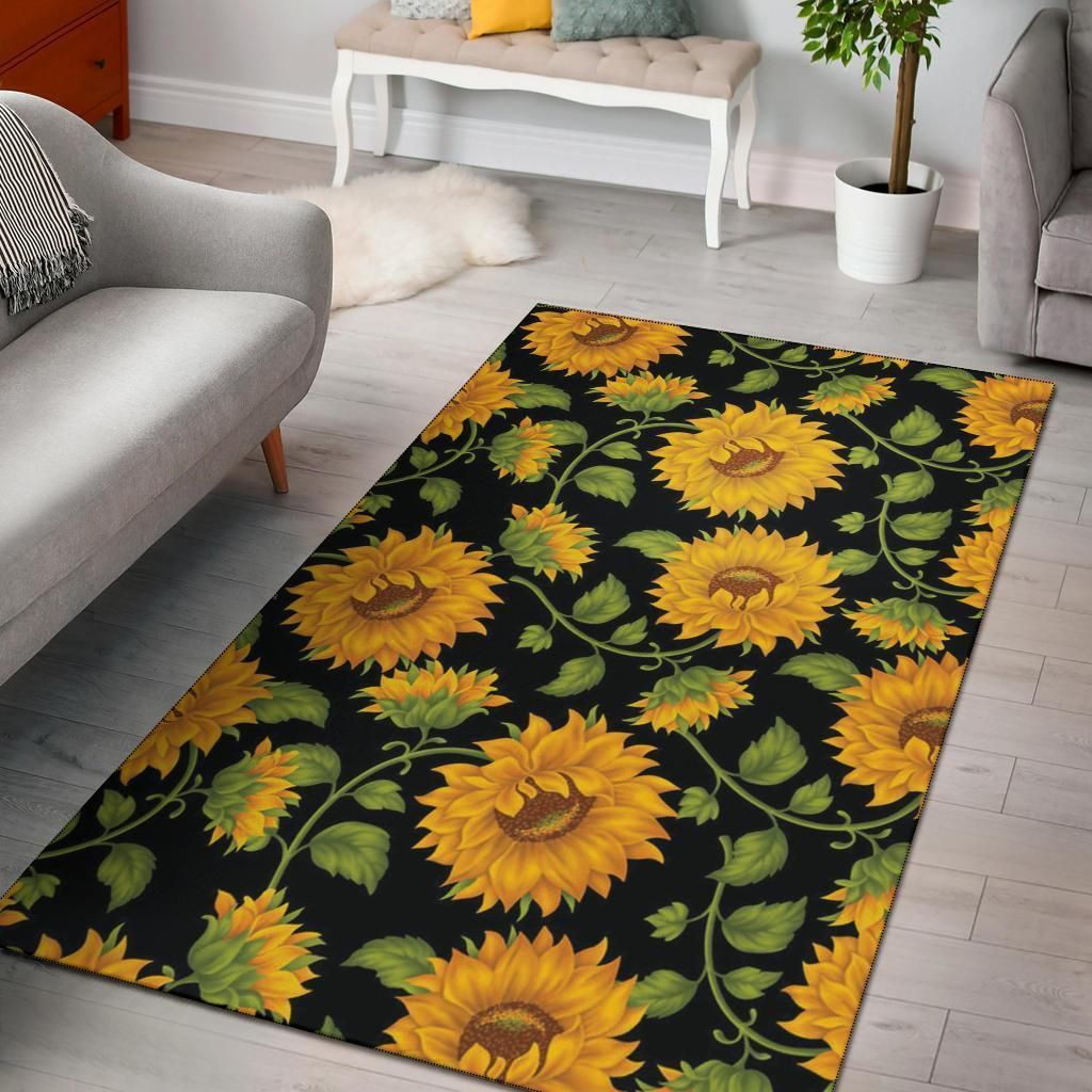 Sunflower Area Rug Chrismas Gift - Indoor Outdoor Rugs