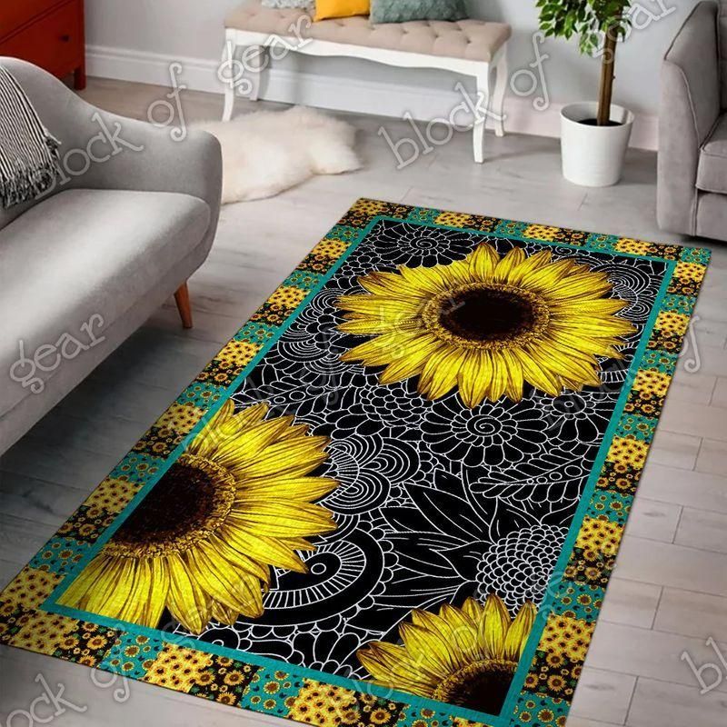 Sunflower Living Room Rug Chrismas Gift - Indoor Outdoor Rugs