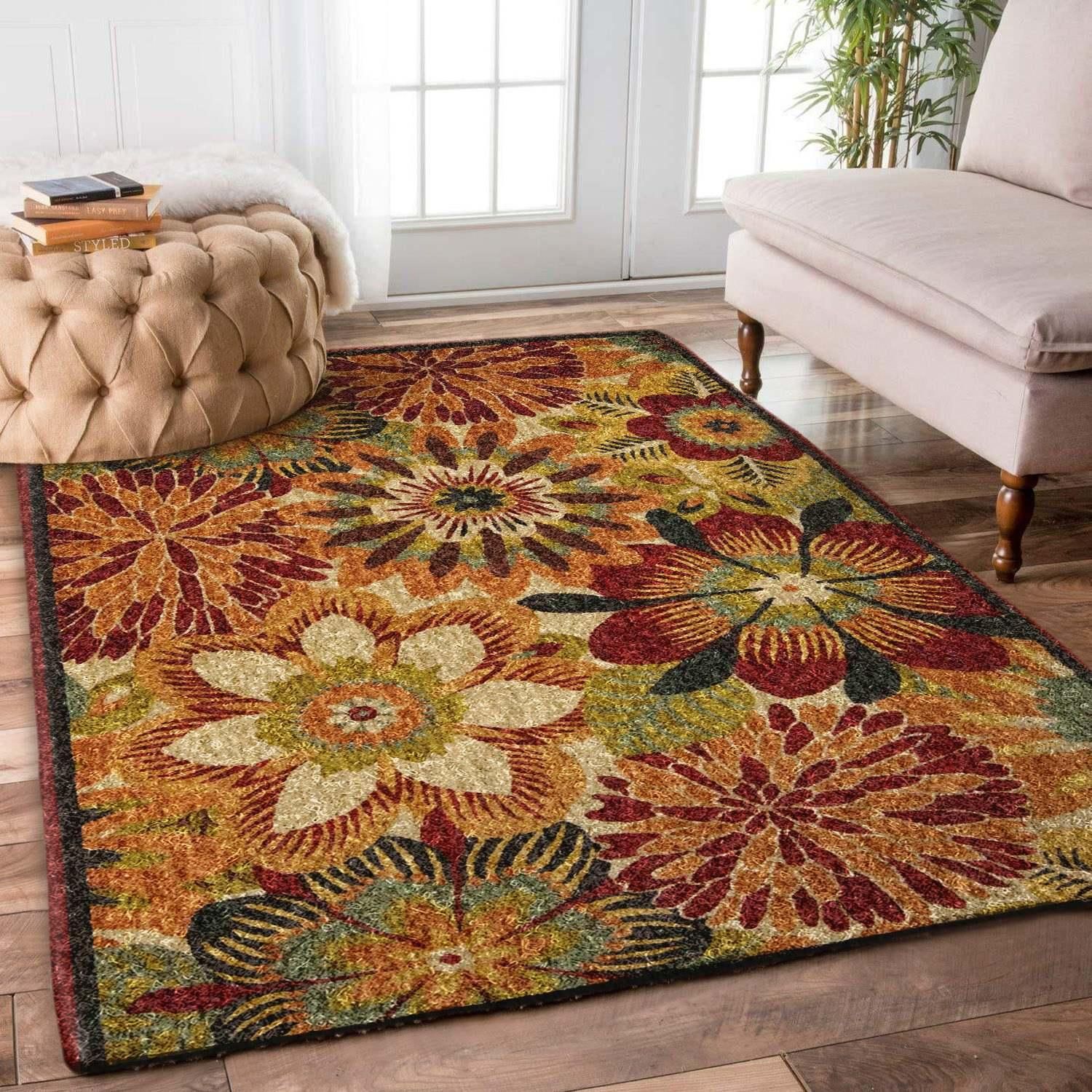 Flower Rug Chrismas Gift - Indoor Outdoor Rugs