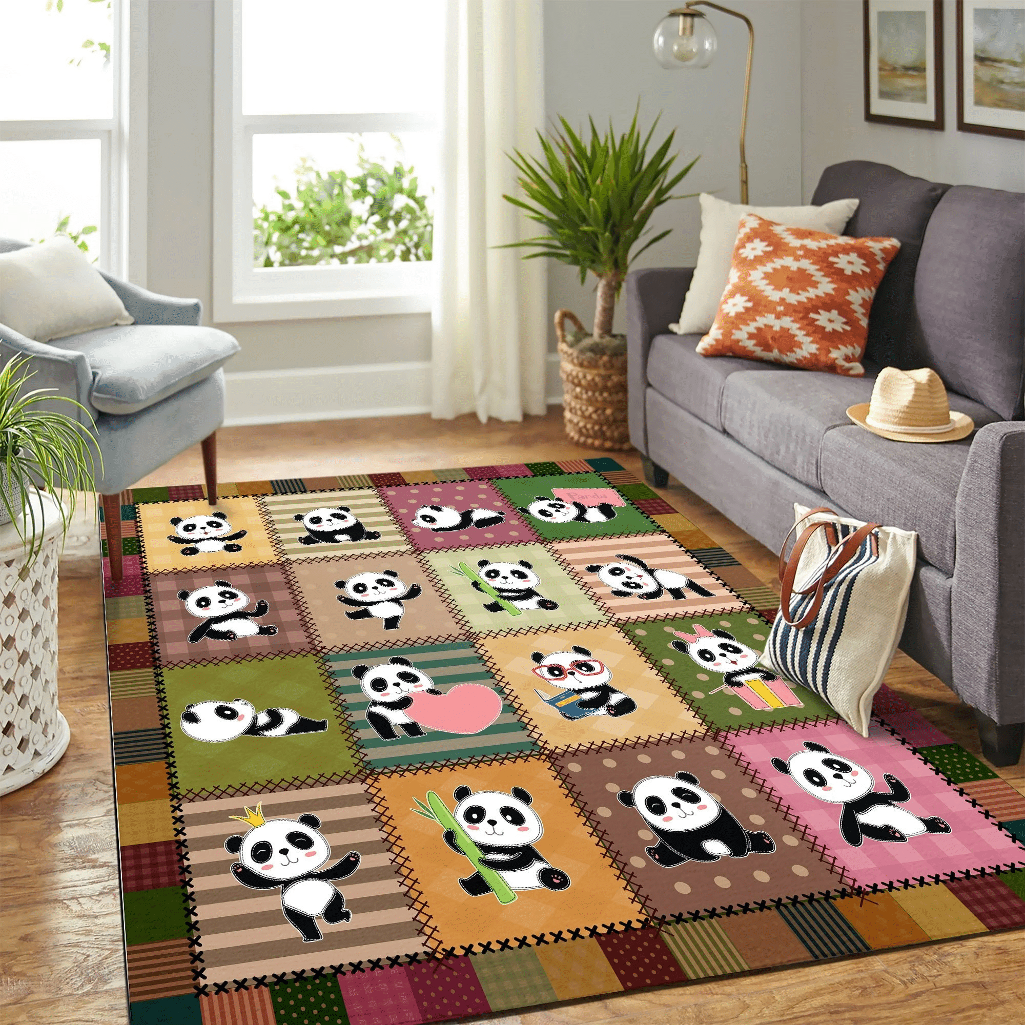 Cute Panda Mk Carpet Area Rug Chrismas Gift - Indoor Outdoor Rugs