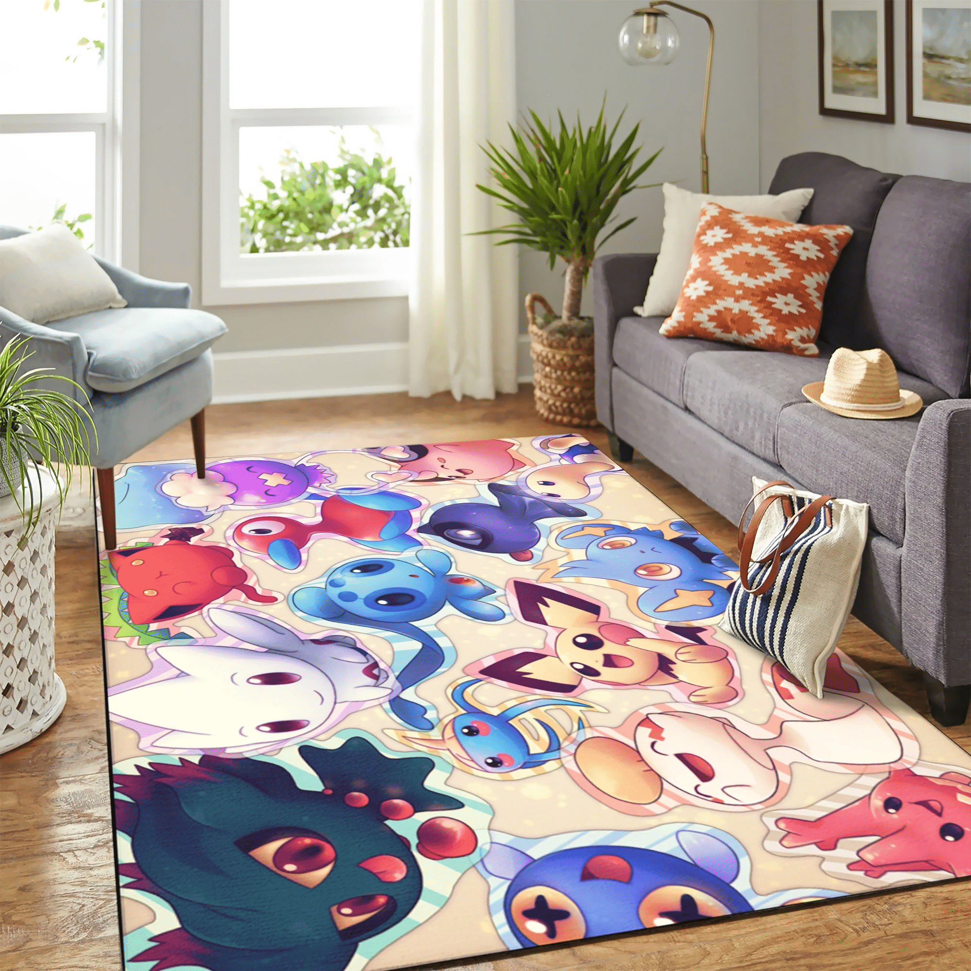 Pokemon Cute Chibi Carpet Floor Area Rug Chrismas Gift – Indoor Outdoor Rugs
