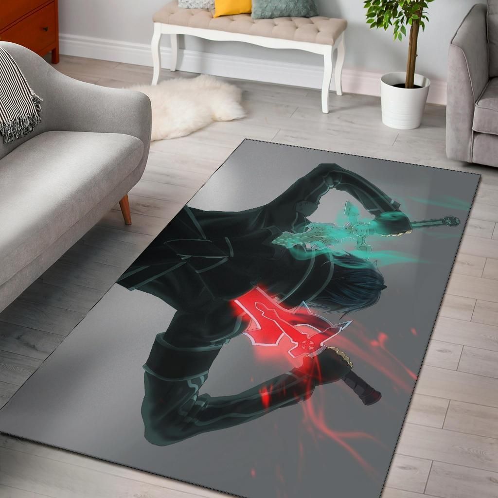 Kirito Sword Art Online Area Rug Chrismas Gift - Indoor Outdoor Rugs