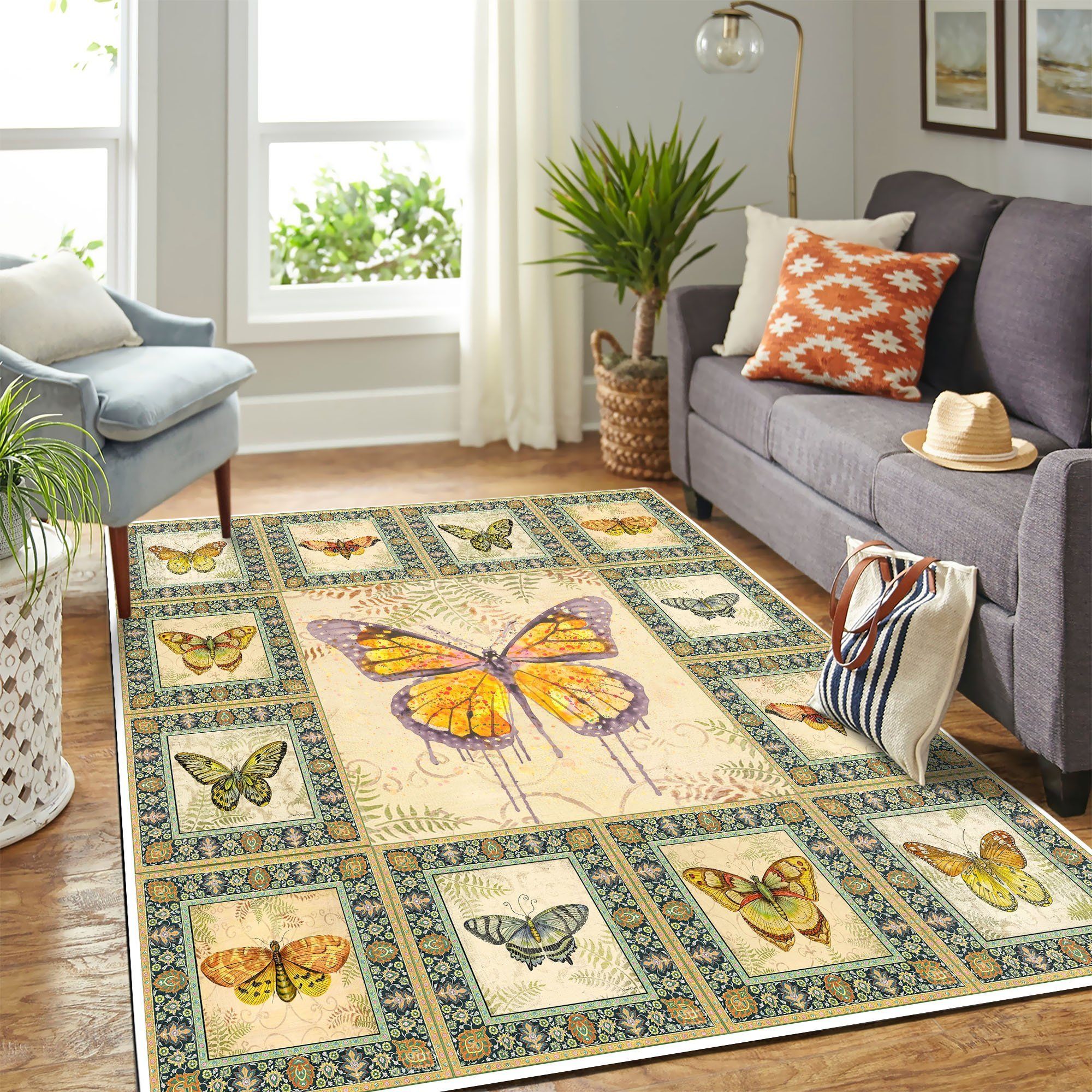 Butterfly Art Mk Carpet Area Rug Chrismas Gift - Indoor Outdoor Rugs