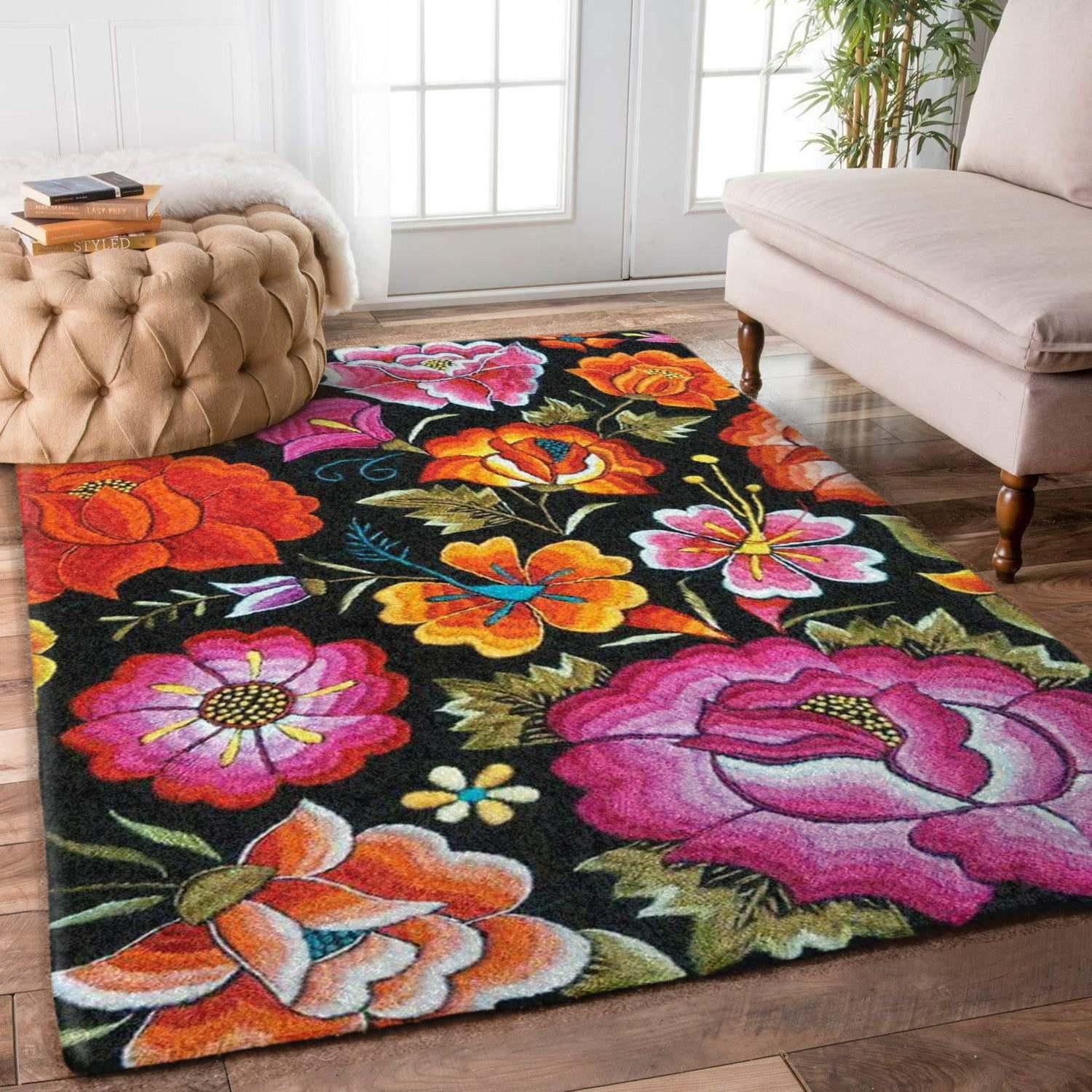 Flower Rug Chrismas Gift - Indoor Outdoor Rugs