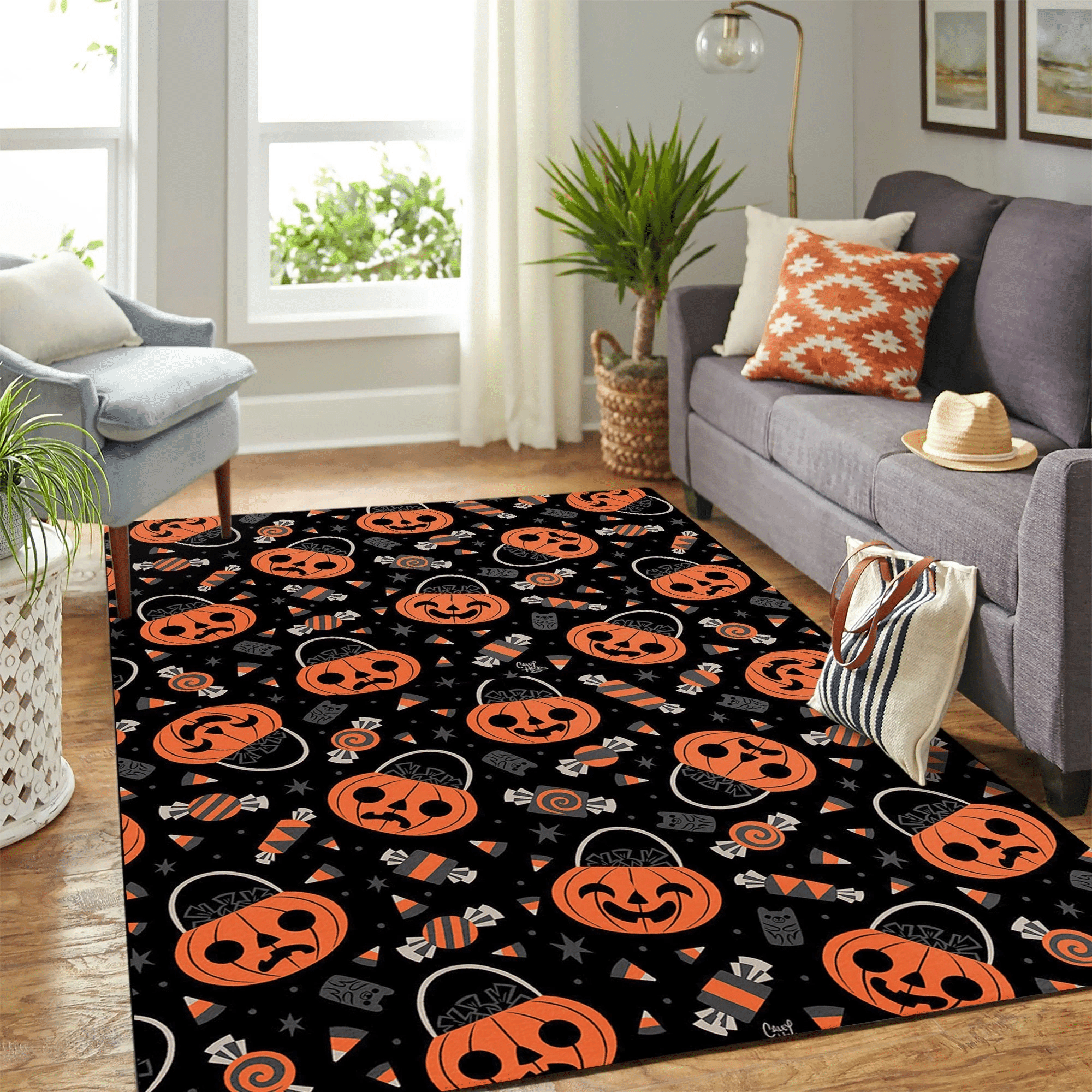 Pumpkin Halloween Carpet Floor Area Rug Chrismas Gift - Indoor Outdoor Rugs