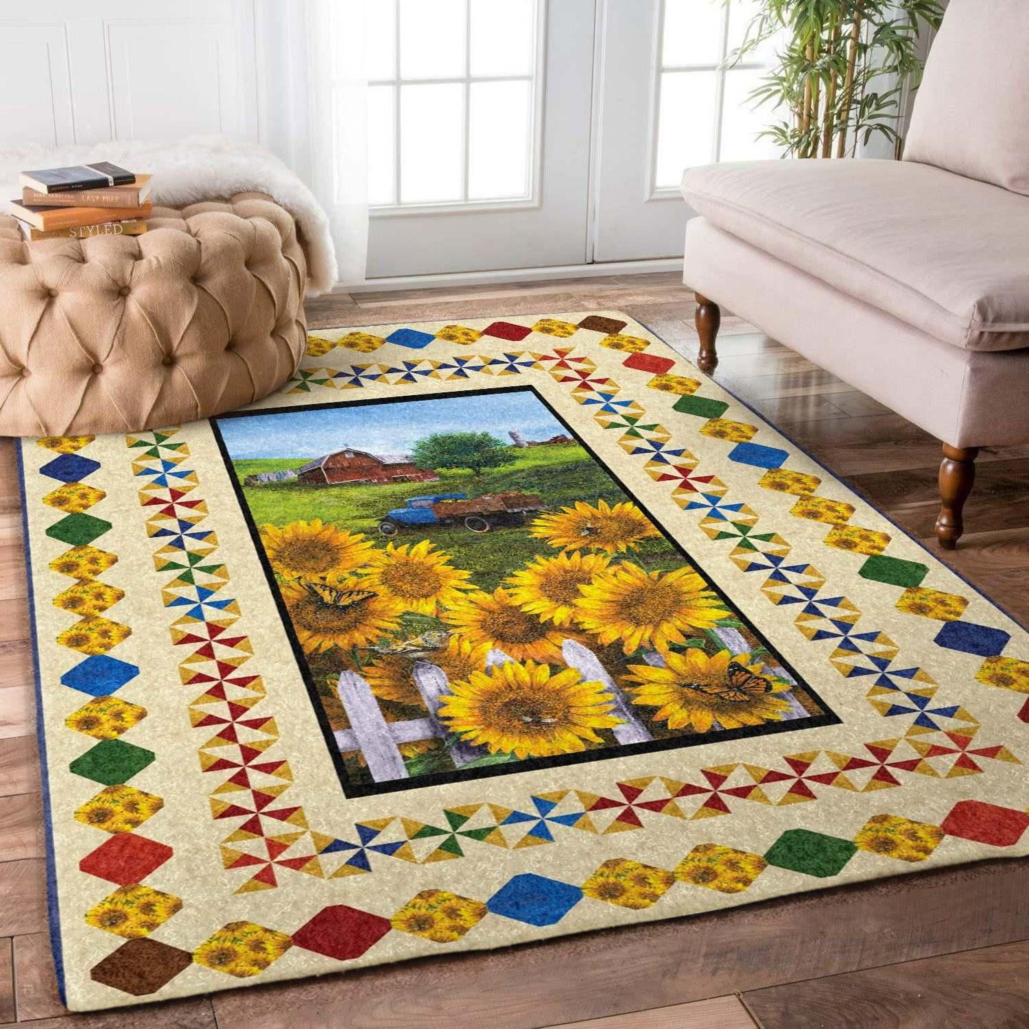 Sunflower Rug Chrismas Gift - Indoor Outdoor Rugs