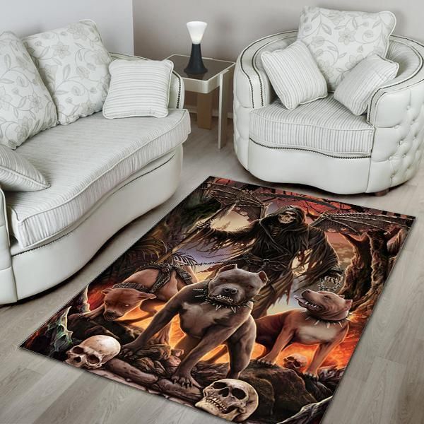 Skull Area Rug Chrismas Gift - Indoor Outdoor Rugs