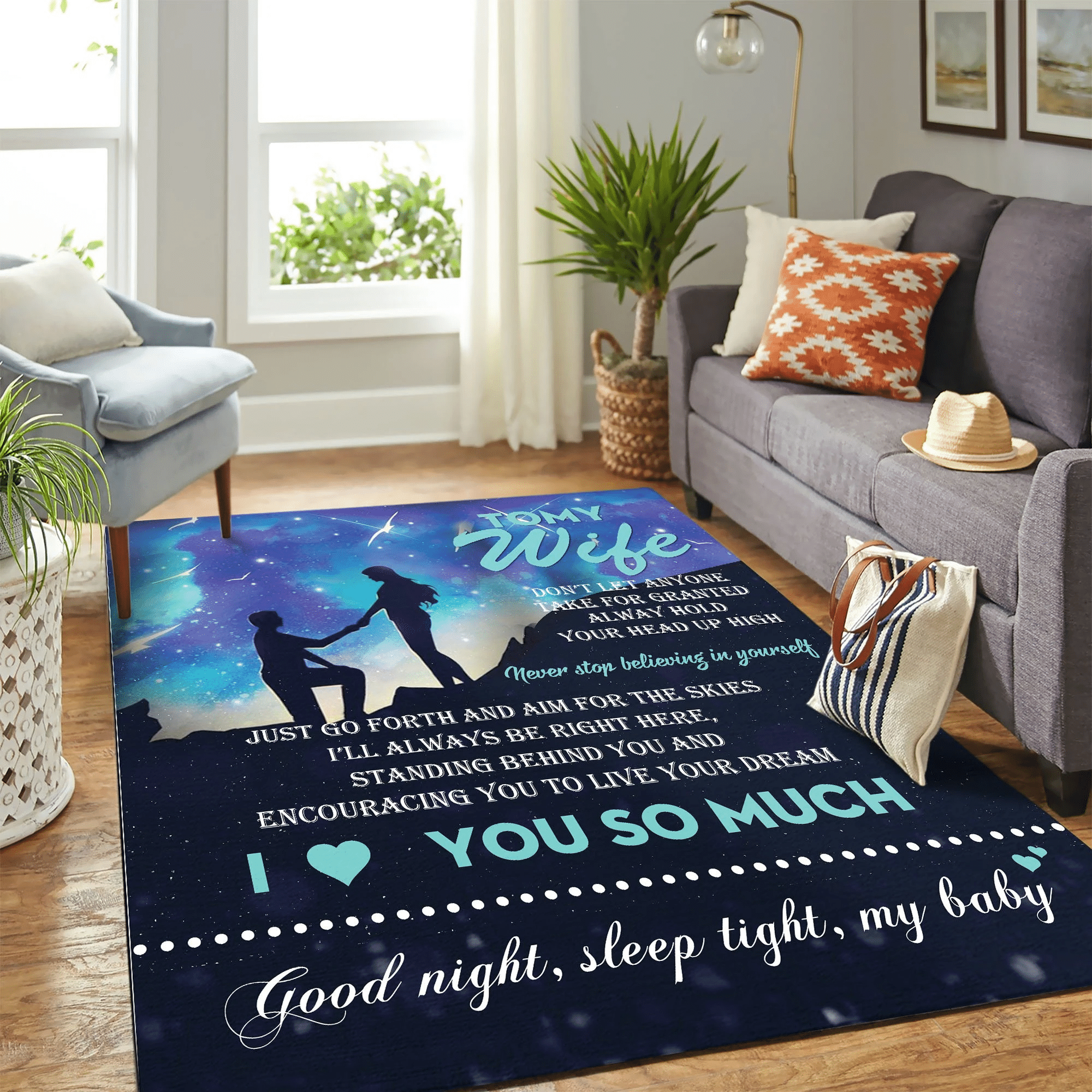 Fleece Blanket To My Wife Love You So Much Mk Carpet Area Rug Cead Chrismas Gift - Indoor Outdoor Rugs