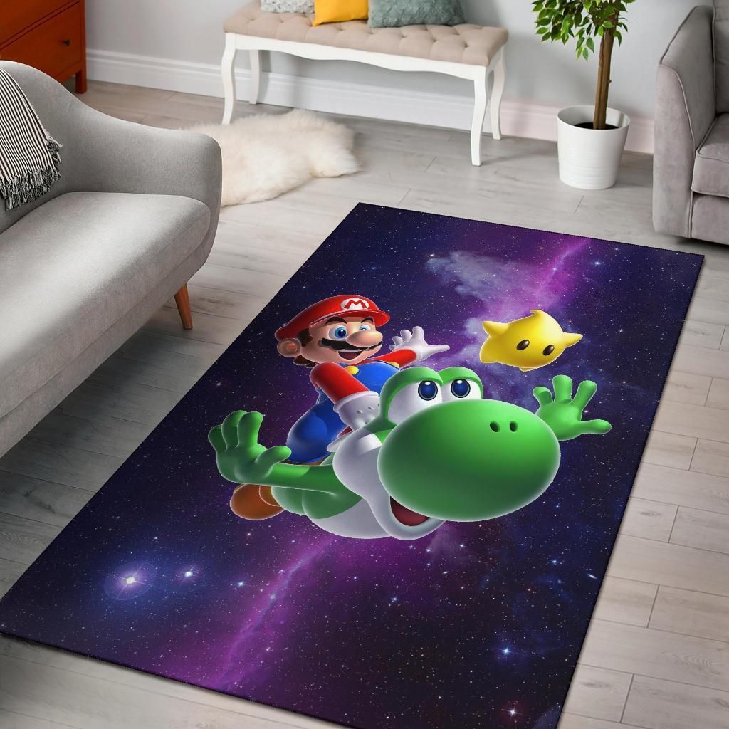 Super Mario Galaxy Area Rug Chrismas Gift - Indoor Outdoor Rugs