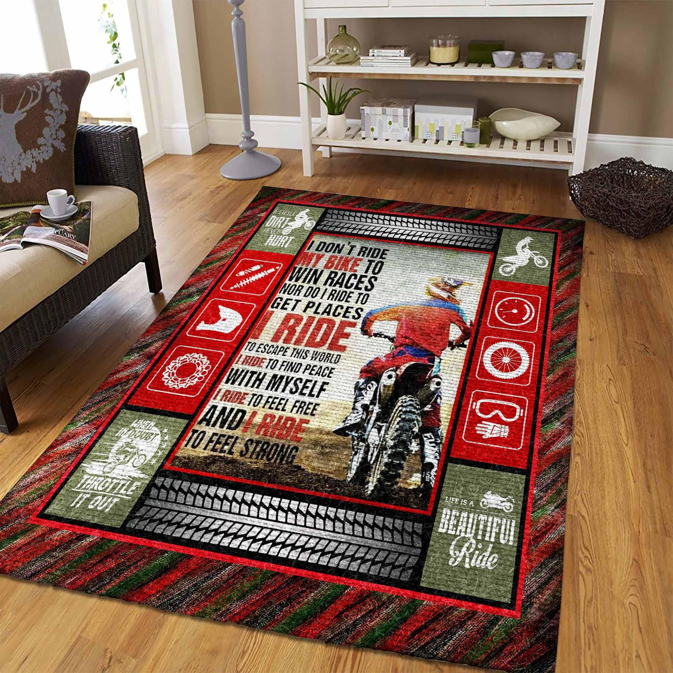 Motocross Rug Chrismas Gift - Indoor Outdoor Rugs