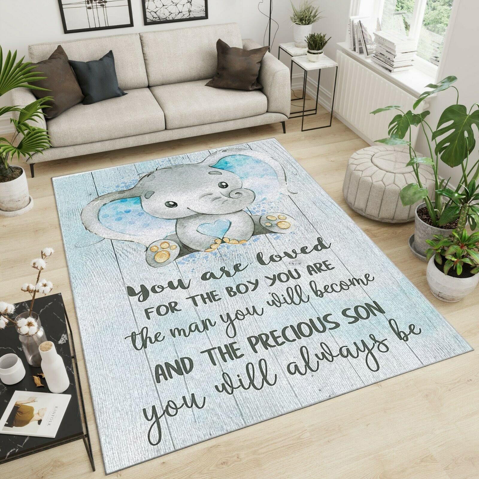 Elephants Area Rug Chrismas Gift - Indoor Outdoor Rugs