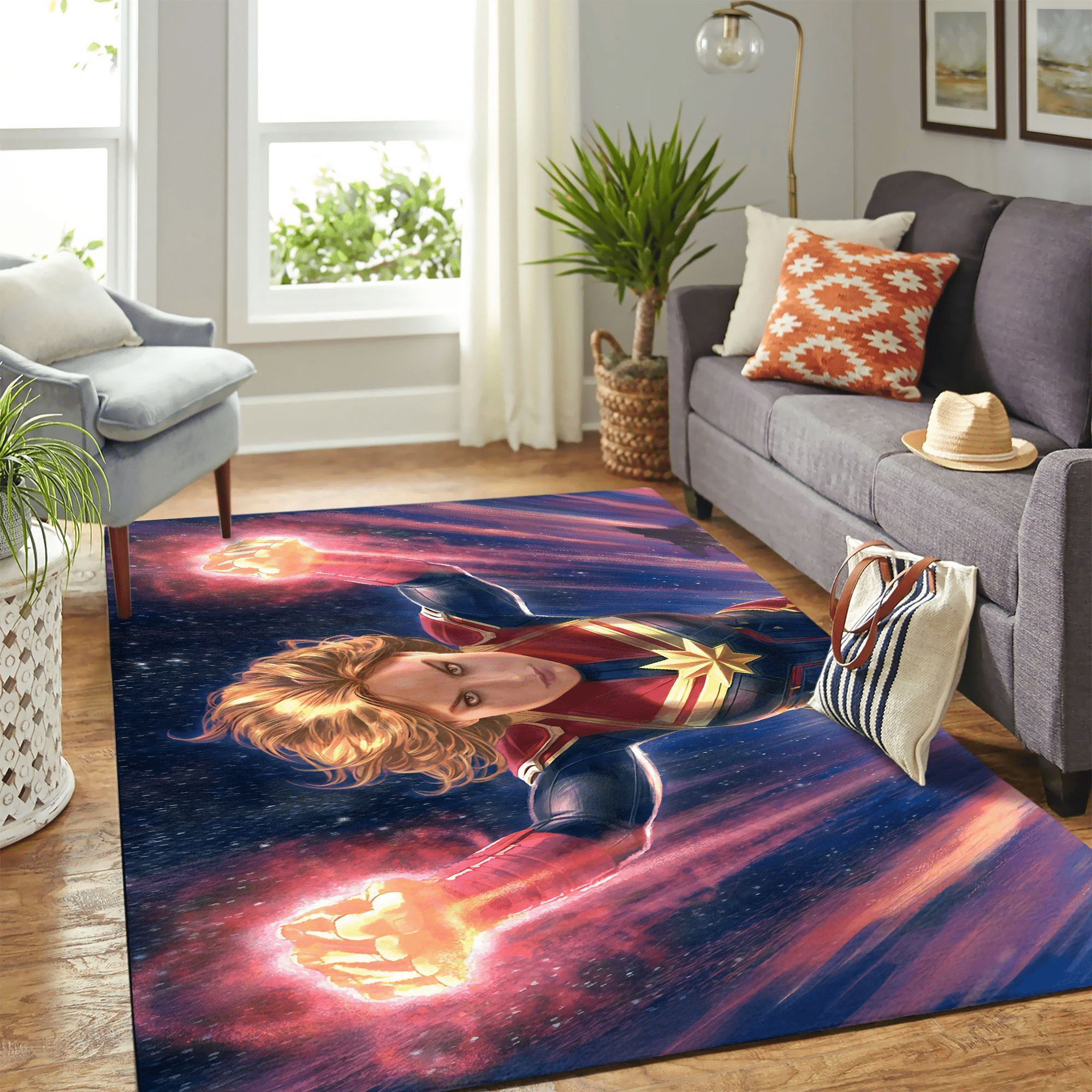 Fanart Capitana Marvel Carpet Floor Area Rug Chrismas Gift - Indoor Outdoor Rugs