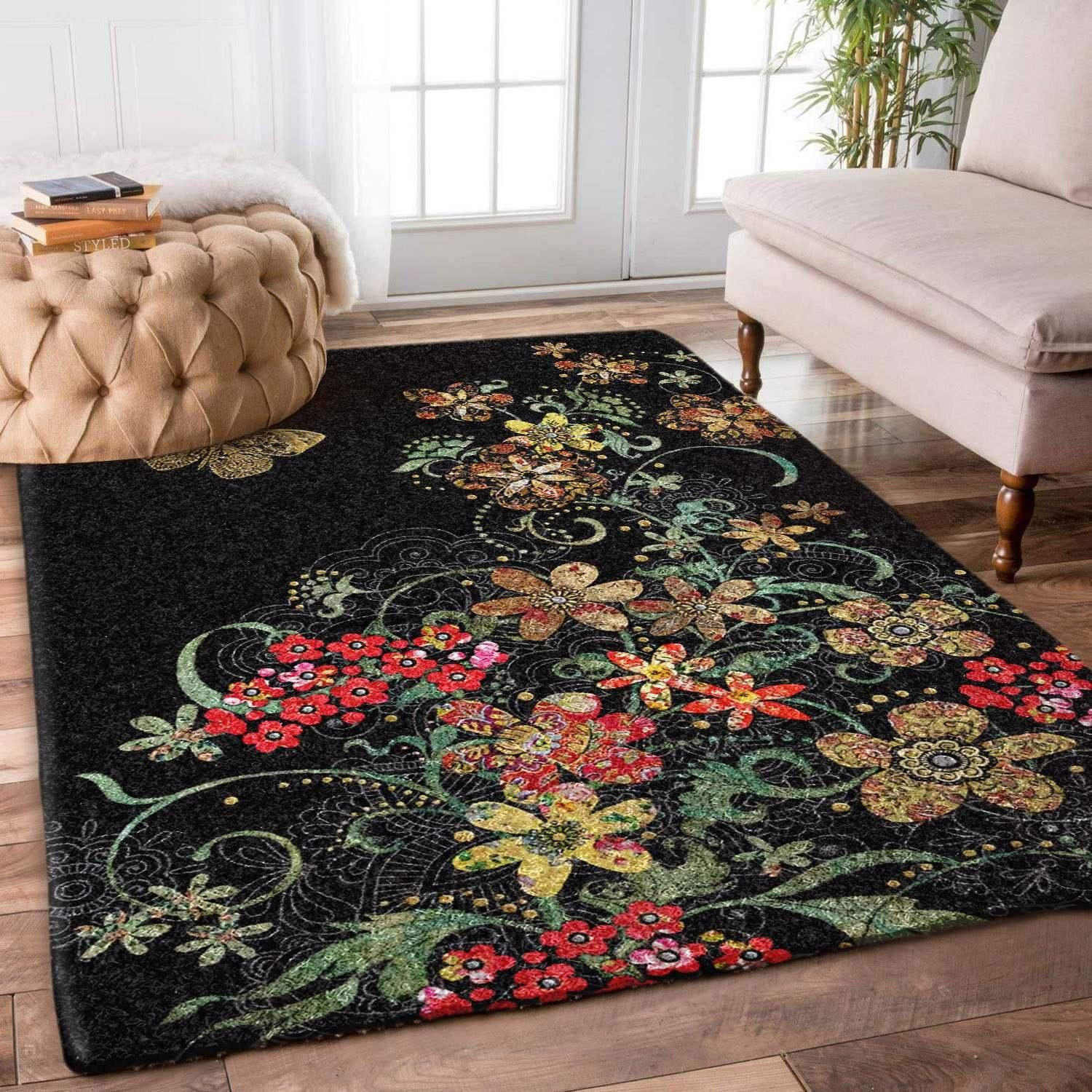 Flower Rug Chrismas Gift - Indoor Outdoor Rugs