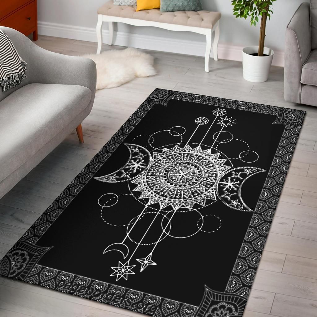 Wicca Triple Moon Area Rug Chrismas Gift - Indoor Outdoor Rugs