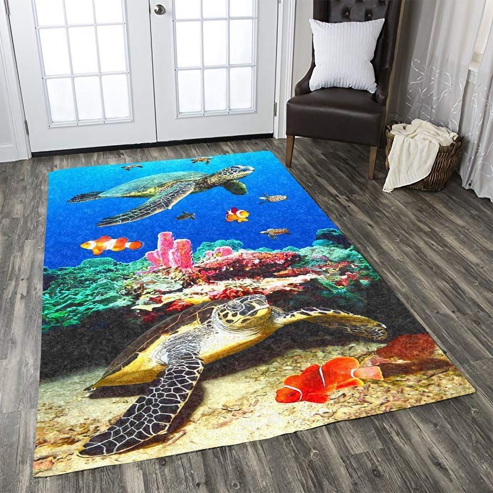 Turtle Rug Chrismas Gift - Indoor Outdoor Rugs