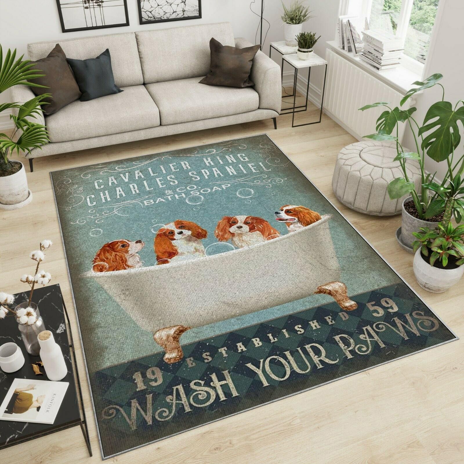 Cavalier King Charles Spaniel Area Rug Chrismas Gift - Indoor Outdoor Rugs