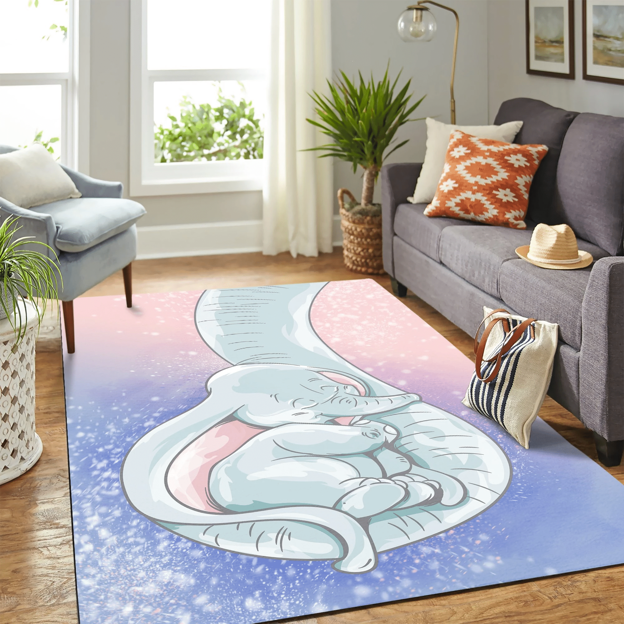 Elephant Carpet Floor Area Rug Chrismas Gift - Indoor Outdoor Rugs