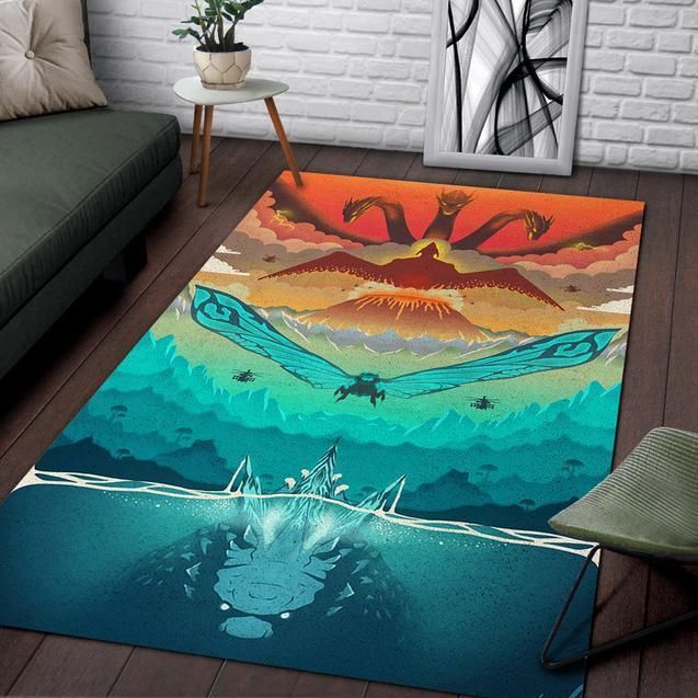 Godzilla King Of The Monster The First Gods Area Rug Chrismas Gift - Indoor Outdoor Rugs