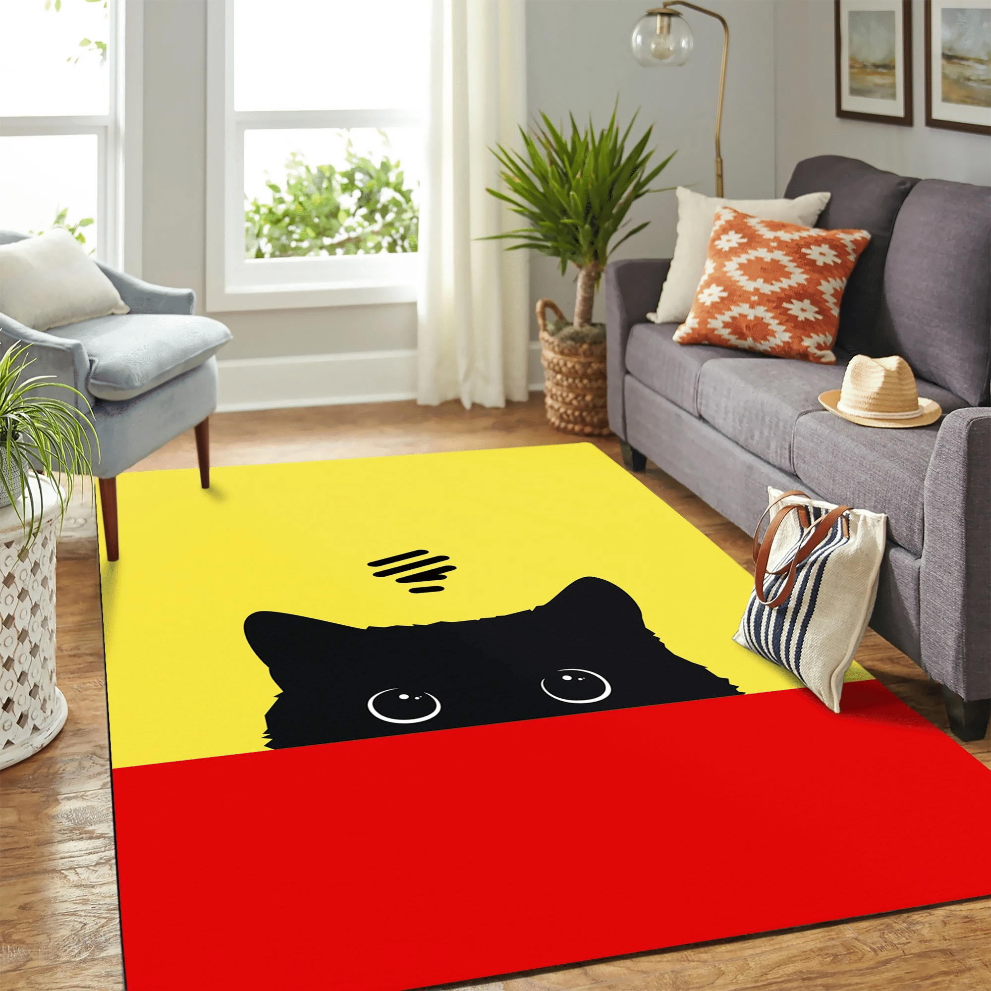 Cute Black Cat Carpet Rug Chrismas Gift - Indoor Outdoor Rugs