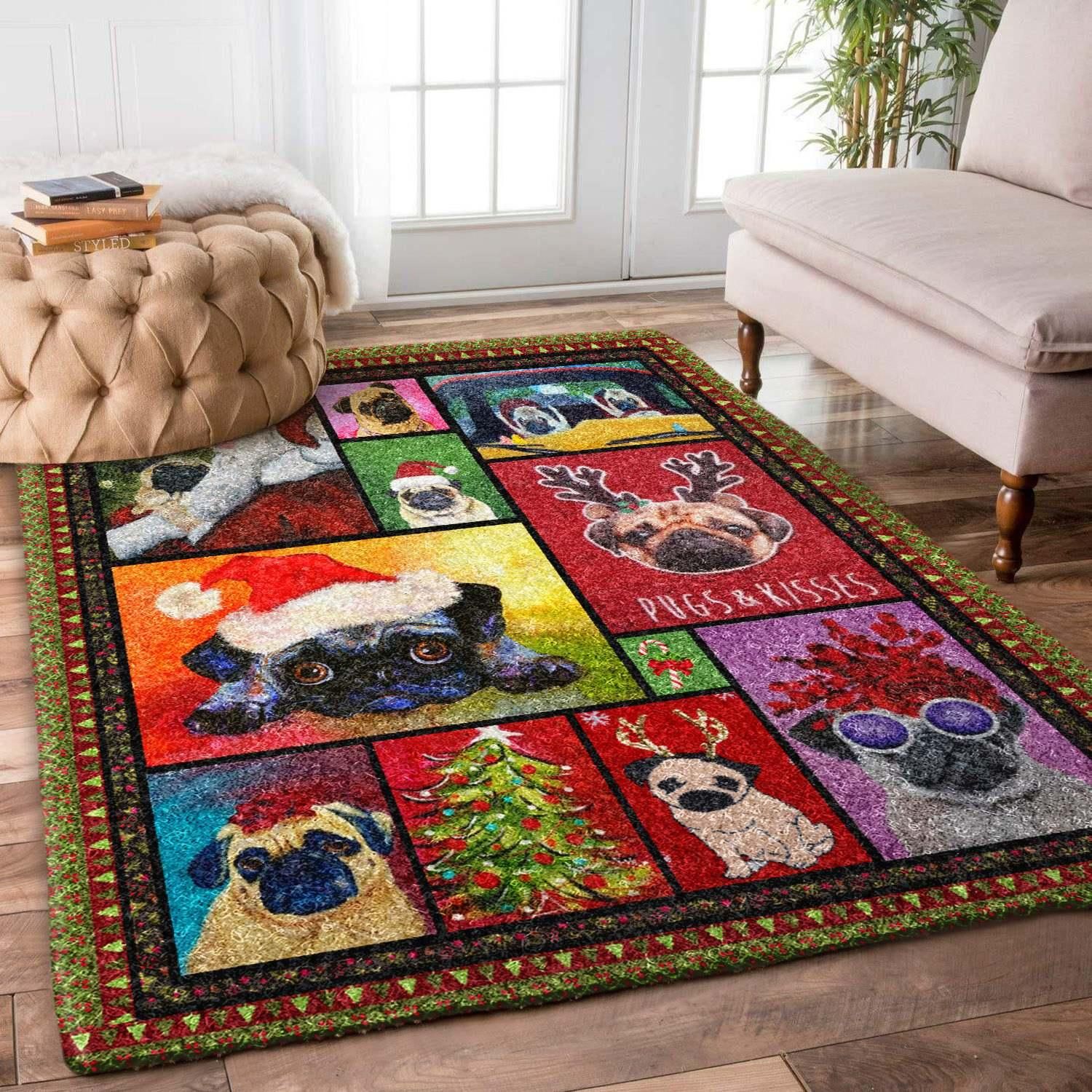 Pug Rug Chrismas Gift - Indoor Outdoor Rugs