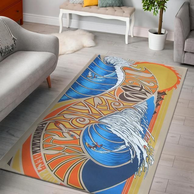 Surfing Art Area Rug Chrismas Gift - Indoor Outdoor Rugs