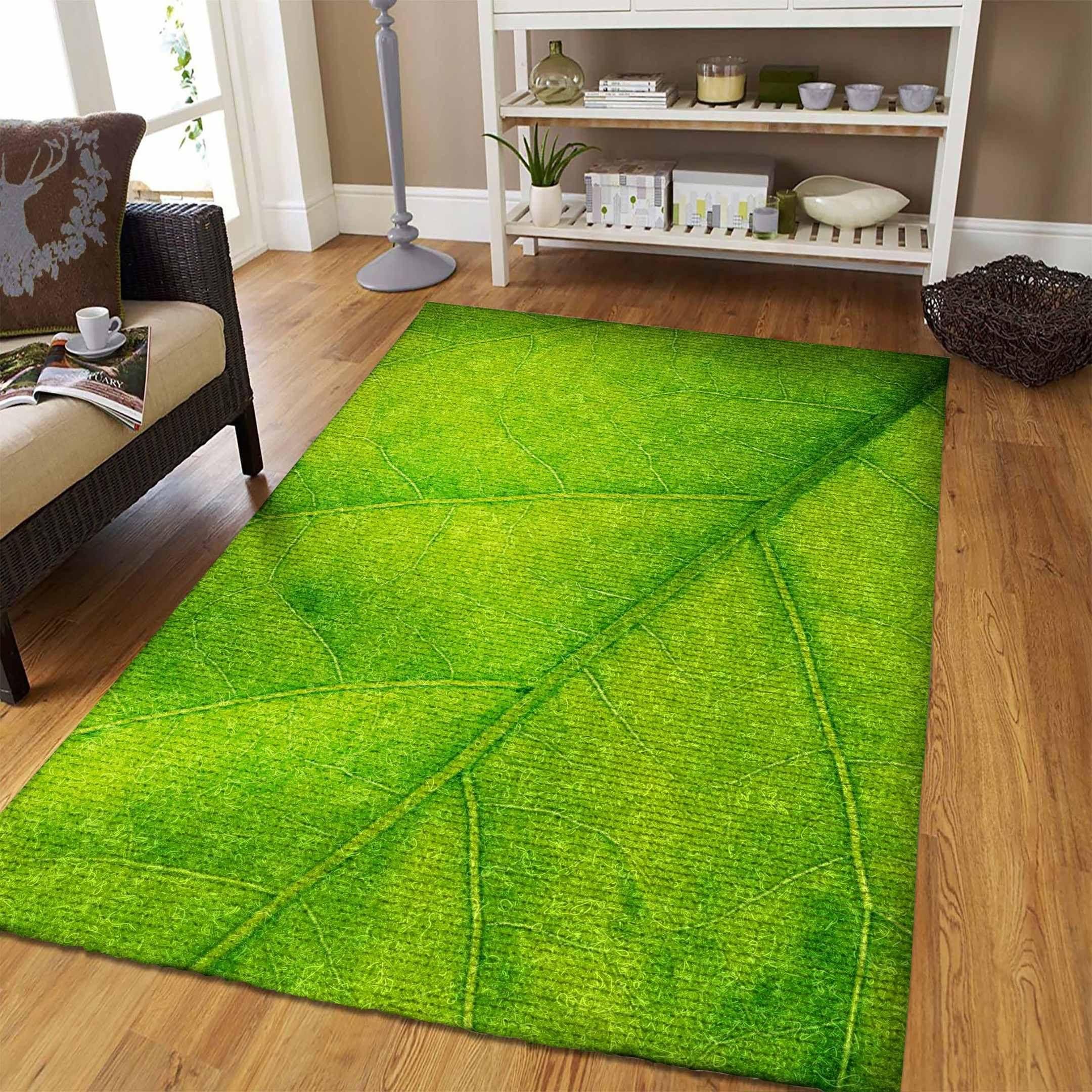 Green Leaf Rug Chrismas Gift - Indoor Outdoor Rugs