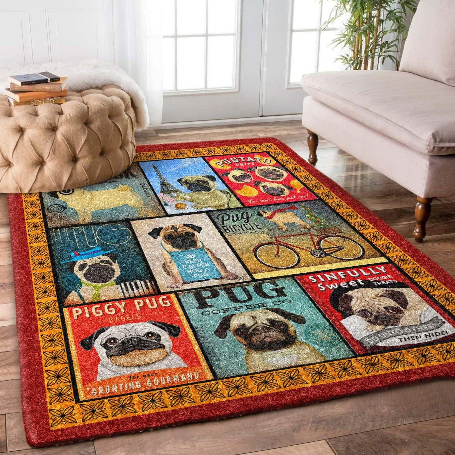 Pug Rug Chrismas Gift - Indoor Outdoor Rugs