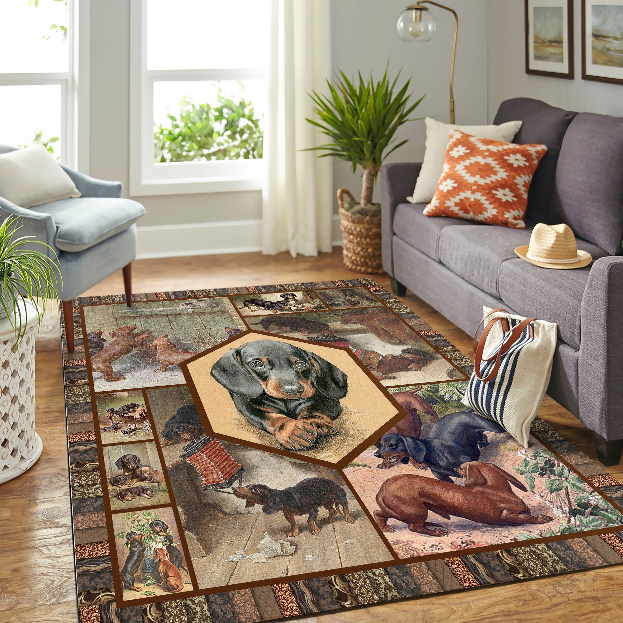 Dachshund Quilt Copy Mk Carpet Area Rug Chrismas Gift - Indoor Outdoor Rugs