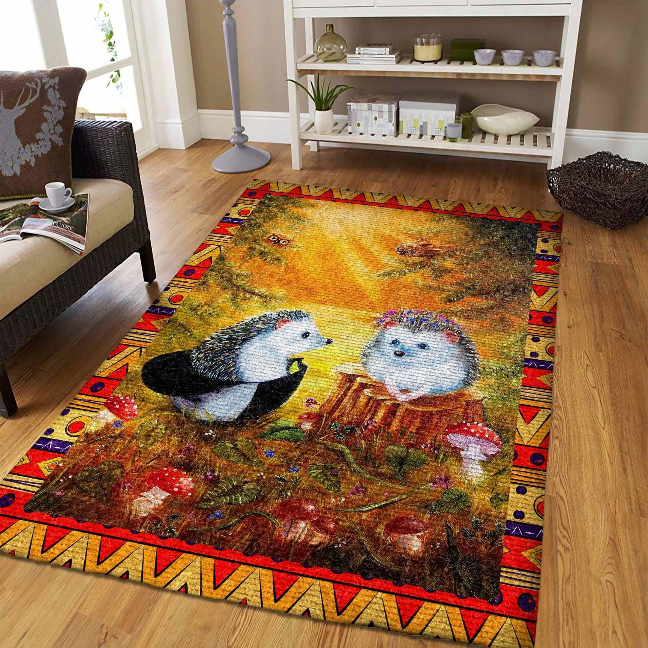 Hedgehog Rug Chrismas Gift - Indoor Outdoor Rugs