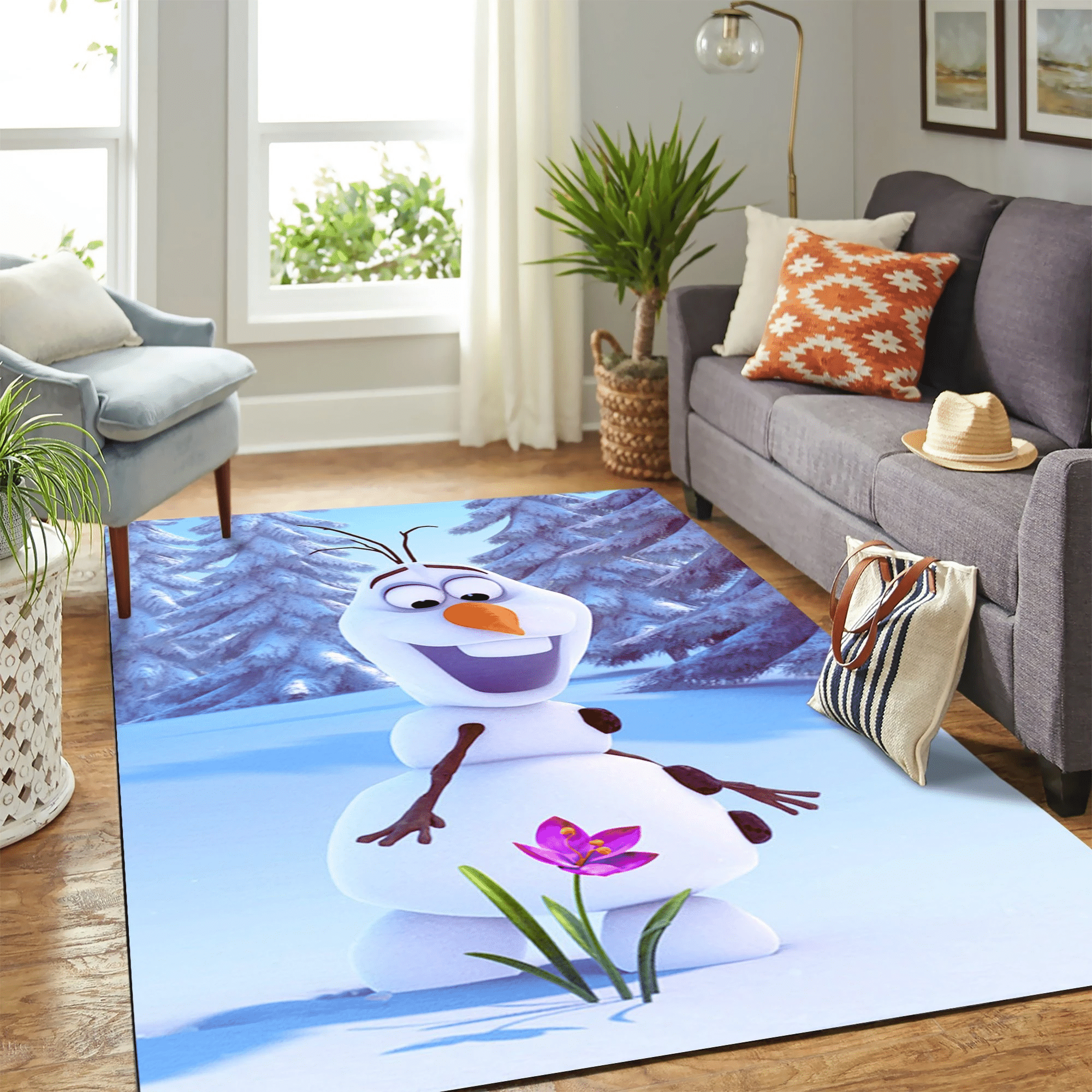 Olaf Frozen Carpet Floor Area Rug Chrismas Gift - Indoor Outdoor Rugs