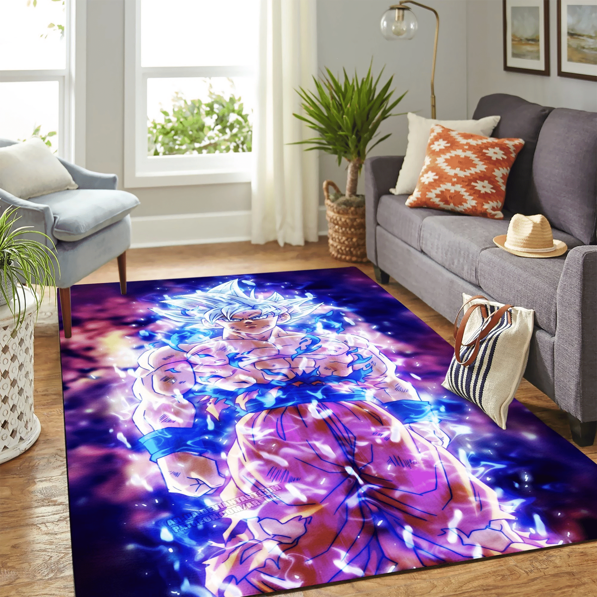 Ultra Instinct Goku Dragon Ball Super Carpet Floor Area Rug Chrismas Gift - Indoor Outdoor Rugs