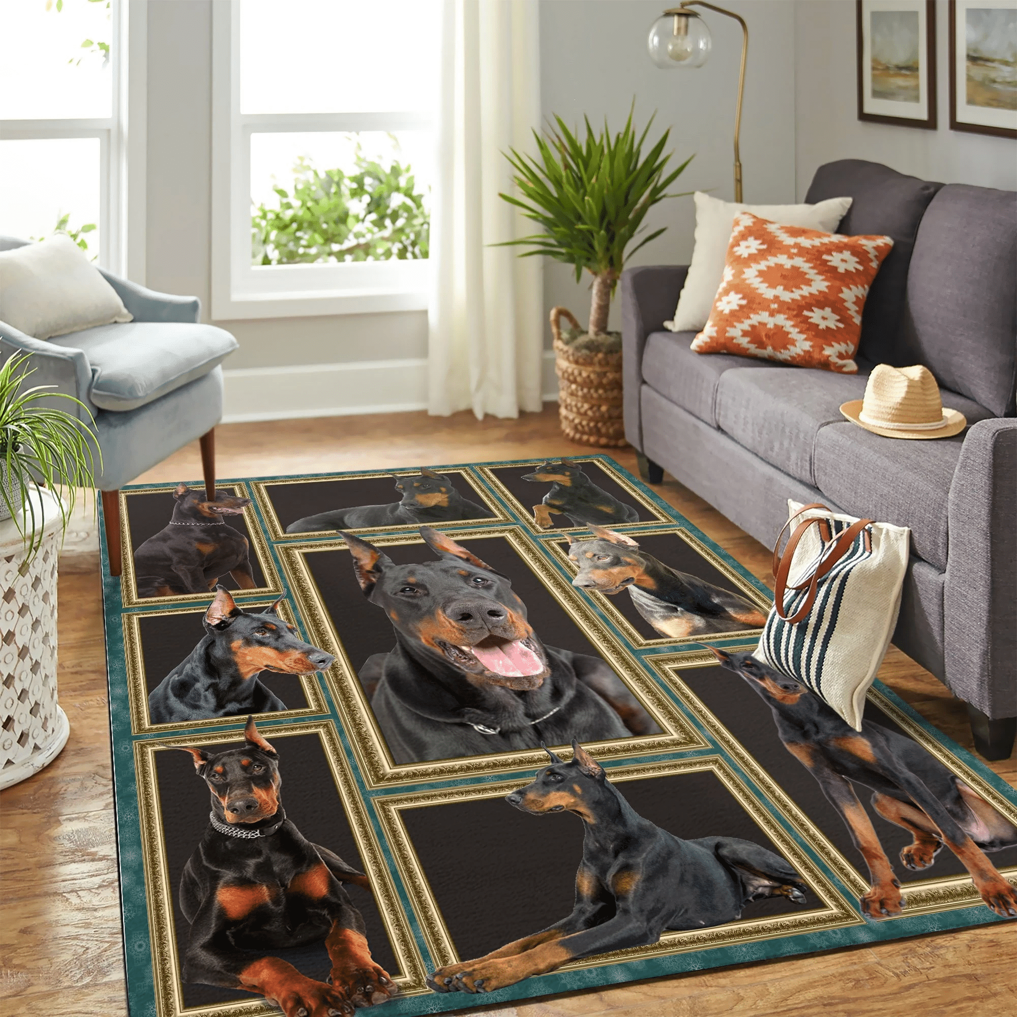 Doberman Mk Carpet Area Rug Chrismas Gift - Indoor Outdoor Rugs