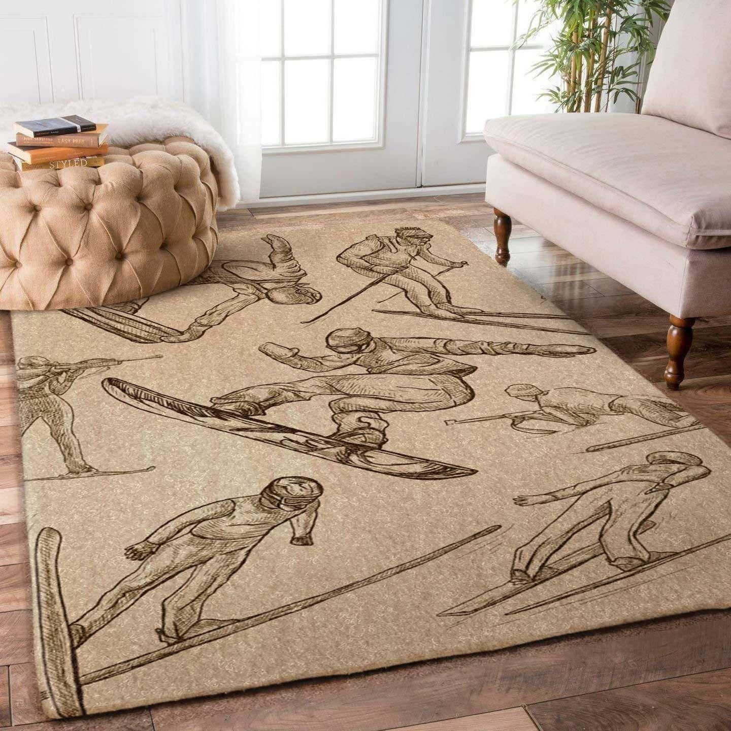 Snowboarding Rug Chrismas Gift - Indoor Outdoor Rugs