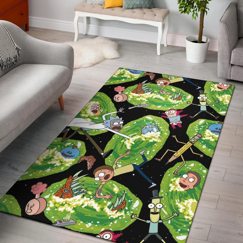 Rick Morty Hd Pattern Area Rug Chrismas Gift - Indoor Outdoor Rugs