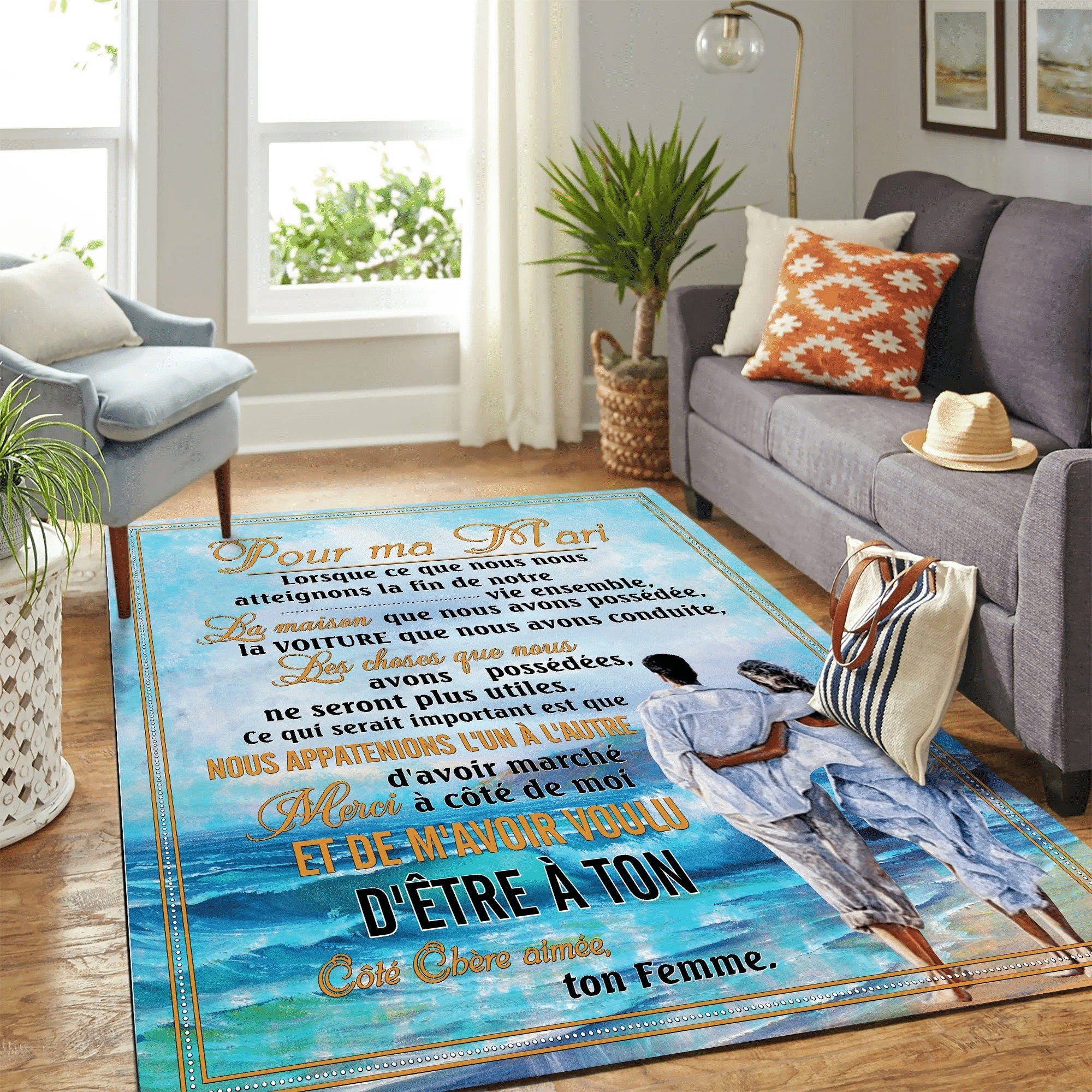 To My Husband Beach Mk Carpet Area Rug Chrismas Gift - Indoor Outdoor Rugs