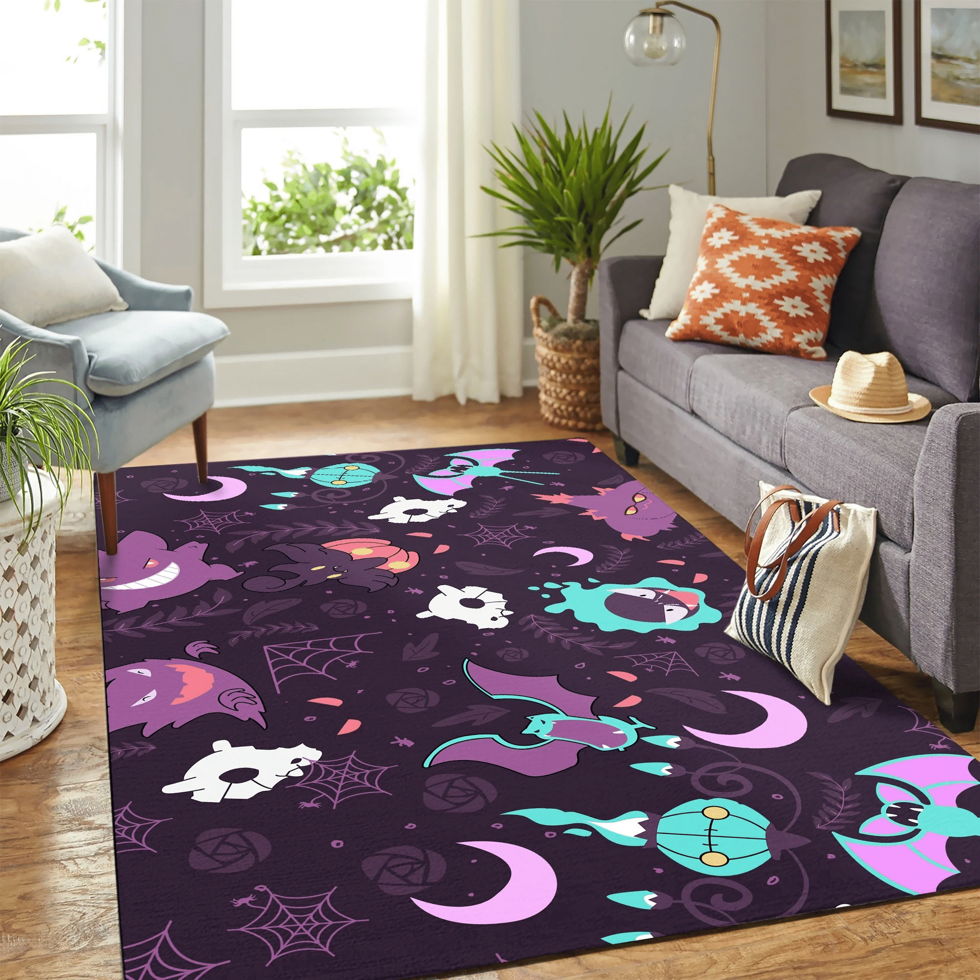 Pokemon Ghost Carpet Floor Area Rug Chrismas Gift - Indoor Outdoor Rugs