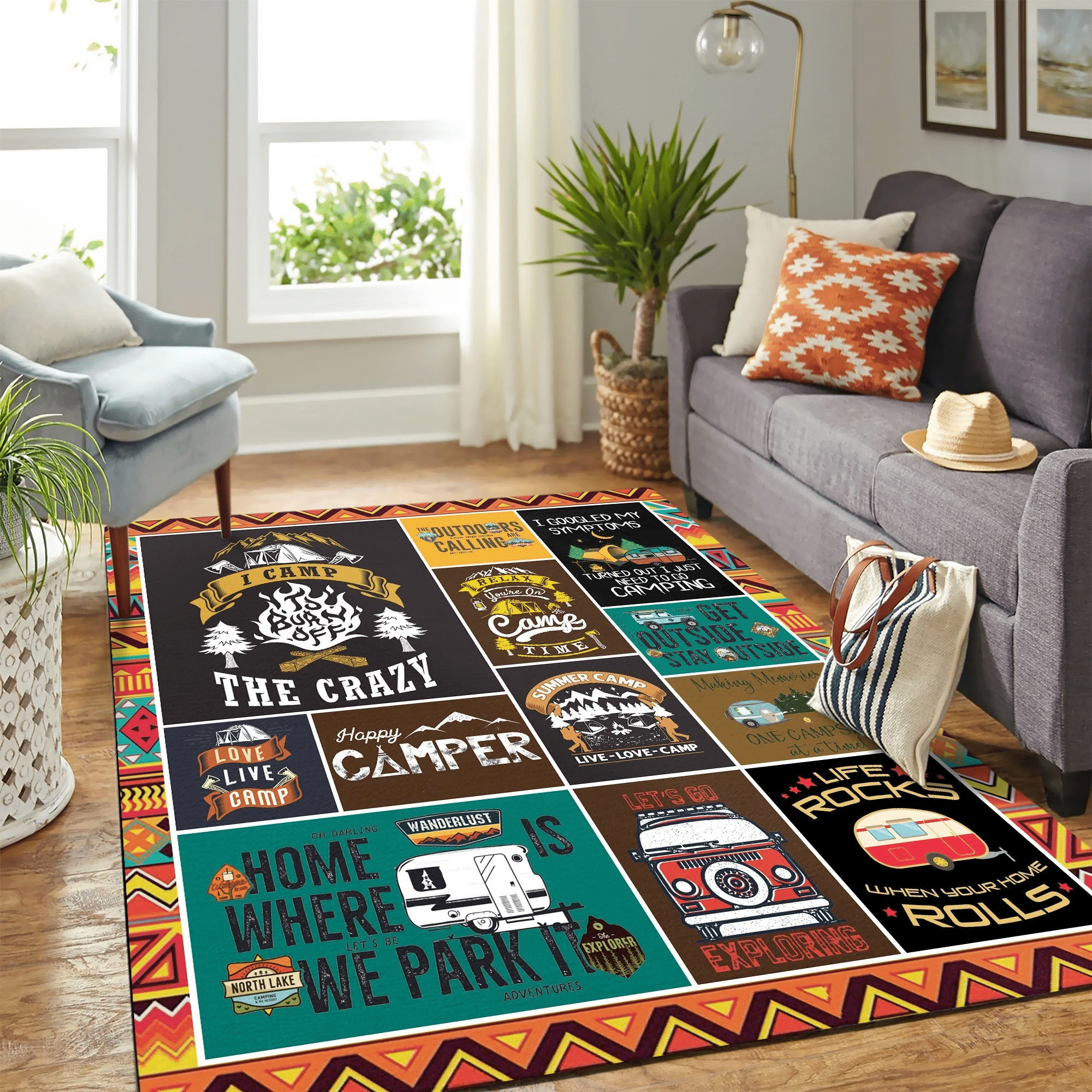 Camp Mk Carpet Area Rug Chrismas Gift - Indoor Outdoor Rugs