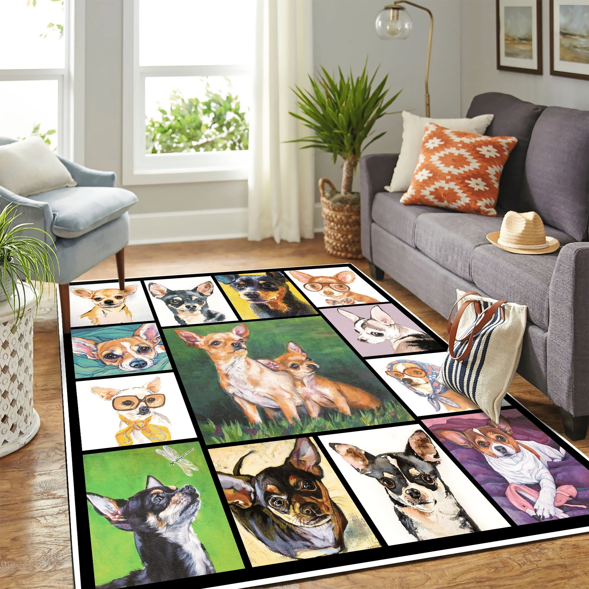 Chihuahua Art Mk Carpet Area Rug Chrismas Gift - Indoor Outdoor Rugs