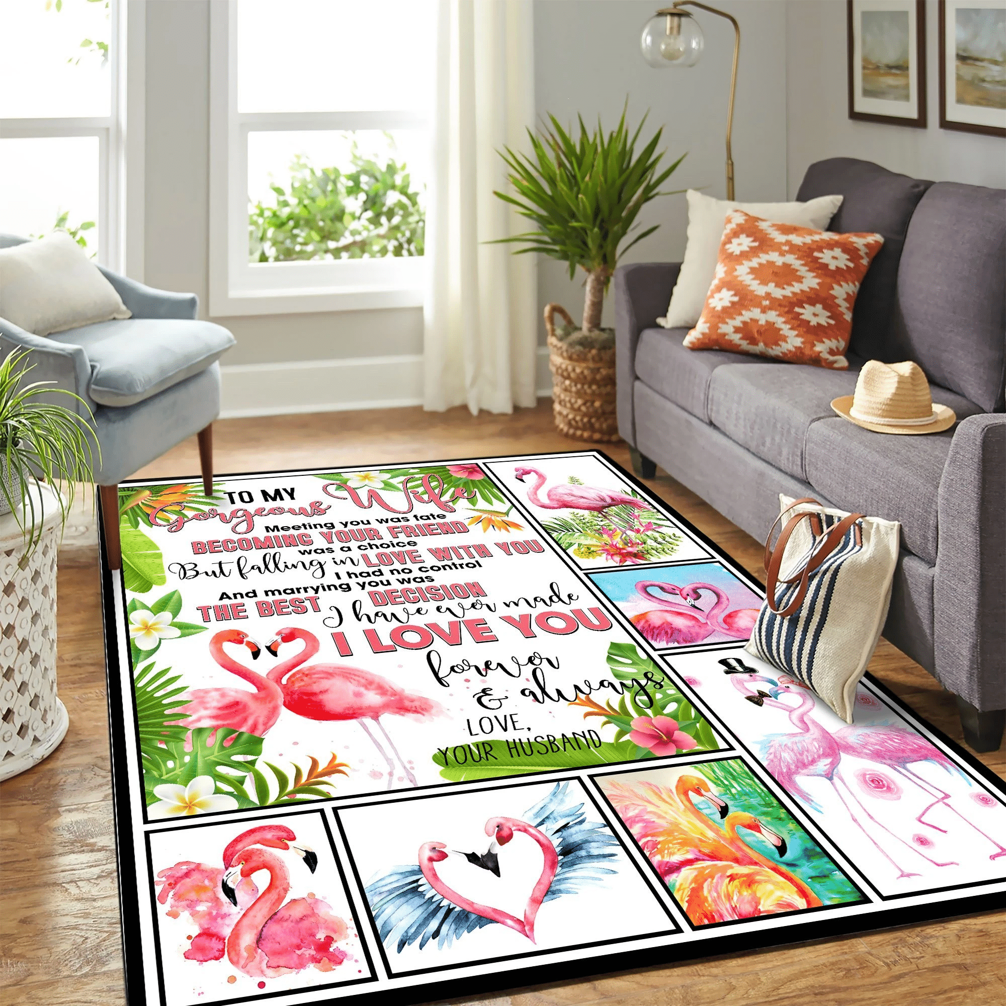 To My Gorgeous Wife Love Carpet Area Rug Chrismas Gift - Indoor Outdoor Rugs