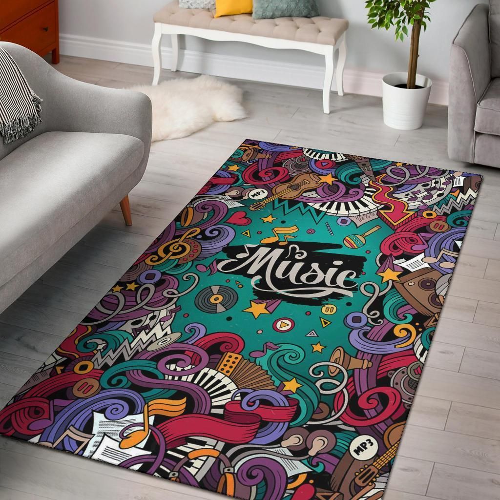 Music Art Area Rug Chrismas Gift - Indoor Outdoor Rugs