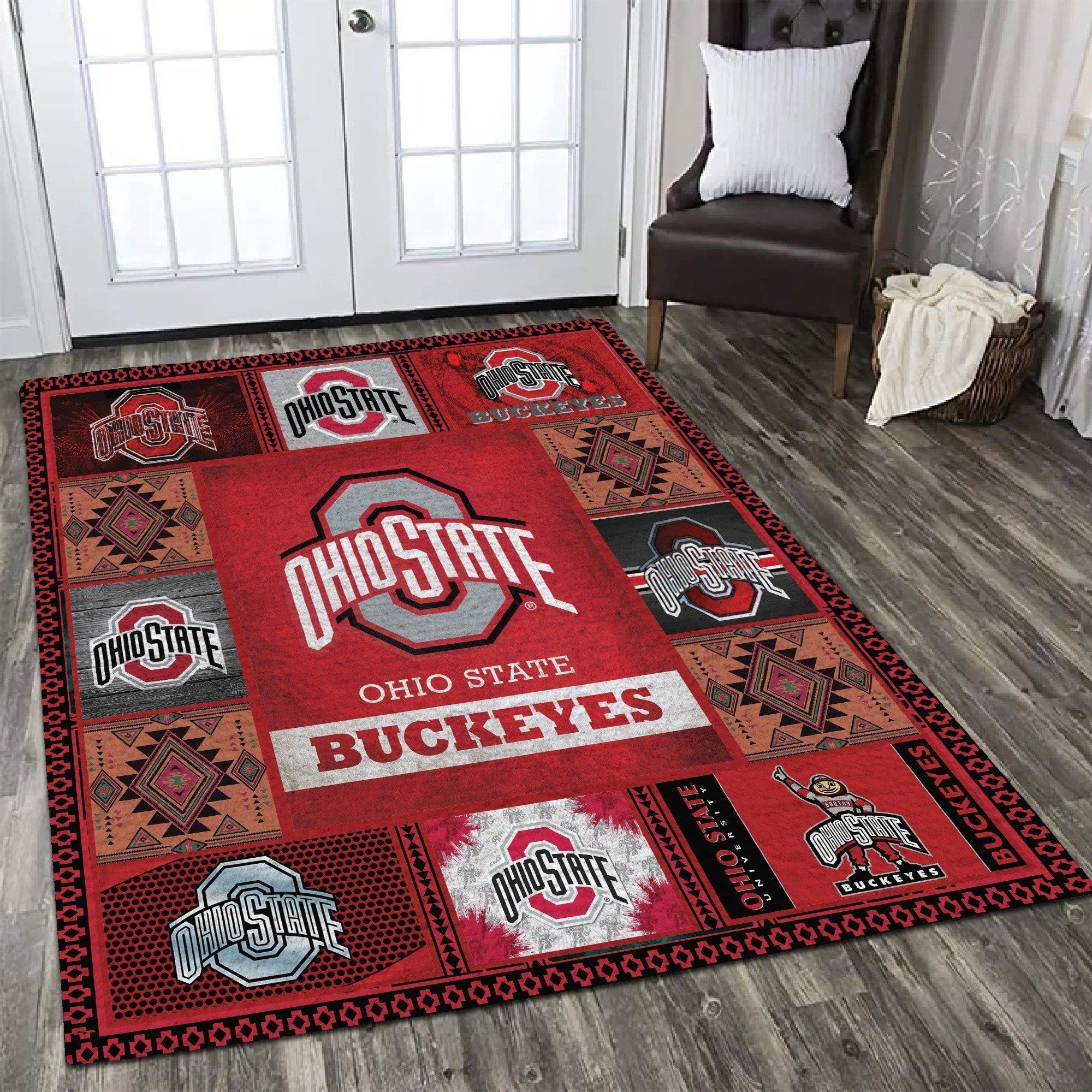 Ohio State Buckeyes Area Rug Chrismas Gift - Indoor Outdoor Rugs