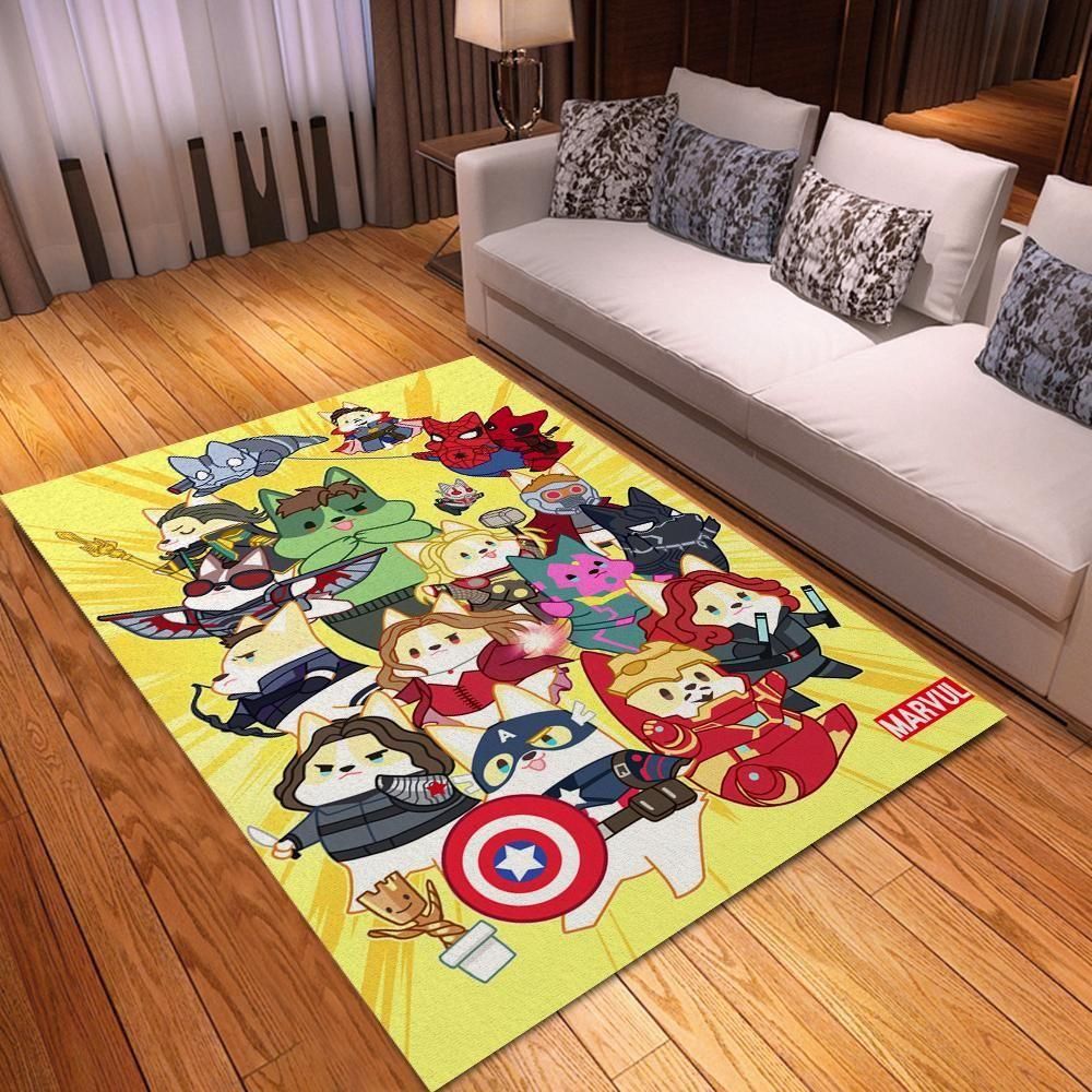 Corgi Marvel Area Rug Chrismas Gift - Indoor Outdoor Rugs